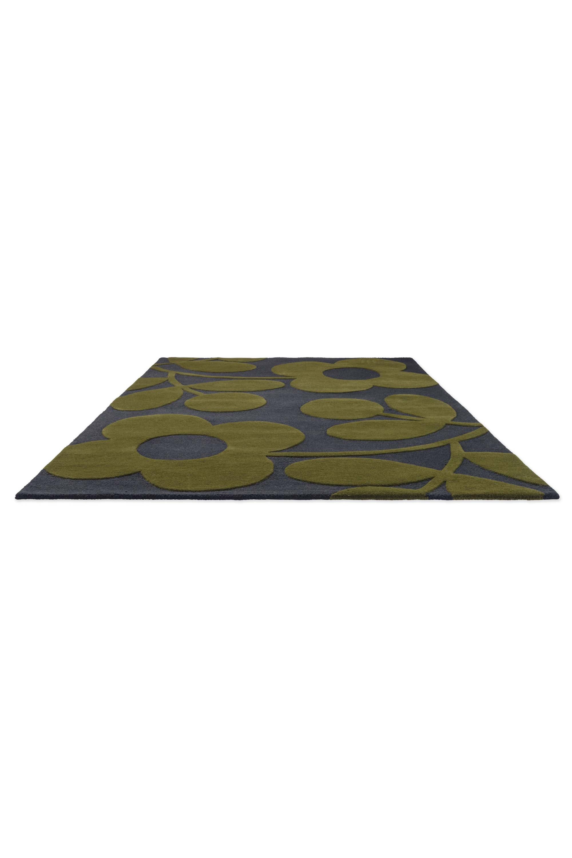 Modern green floral rug