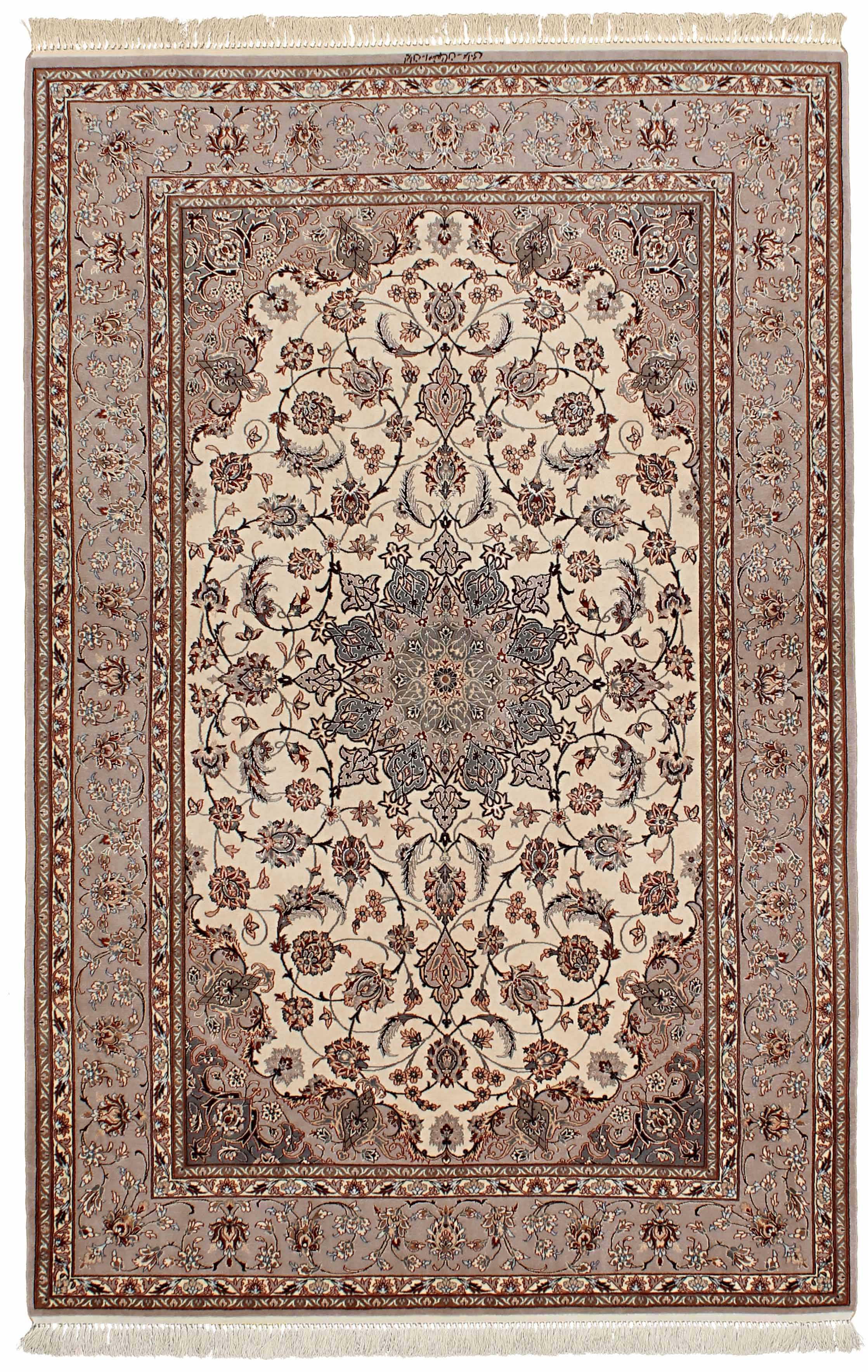beige persian rug with traditional pattern