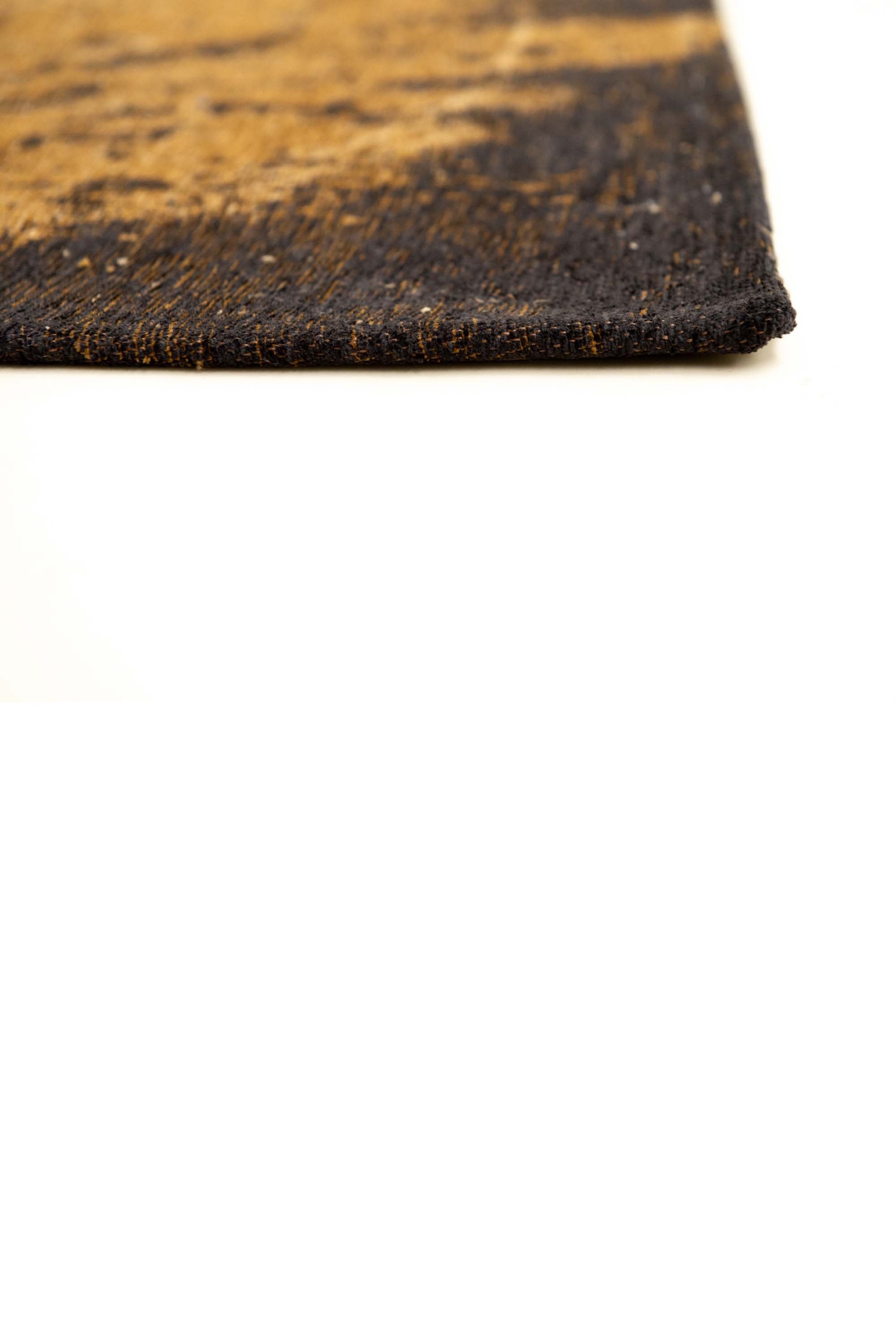 Gold abstract rug with a pattern inspired by the map of New York