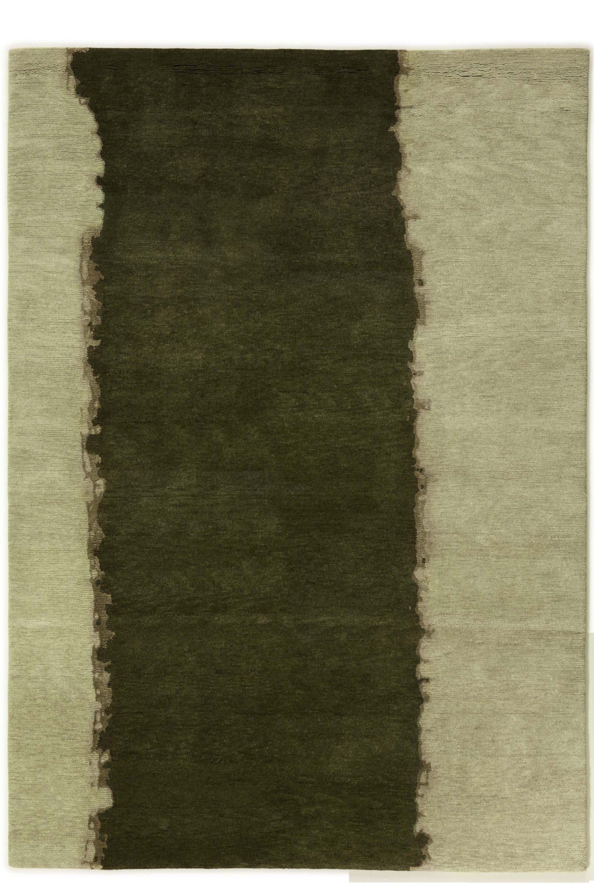 Luxury modern abstract rug in green tones