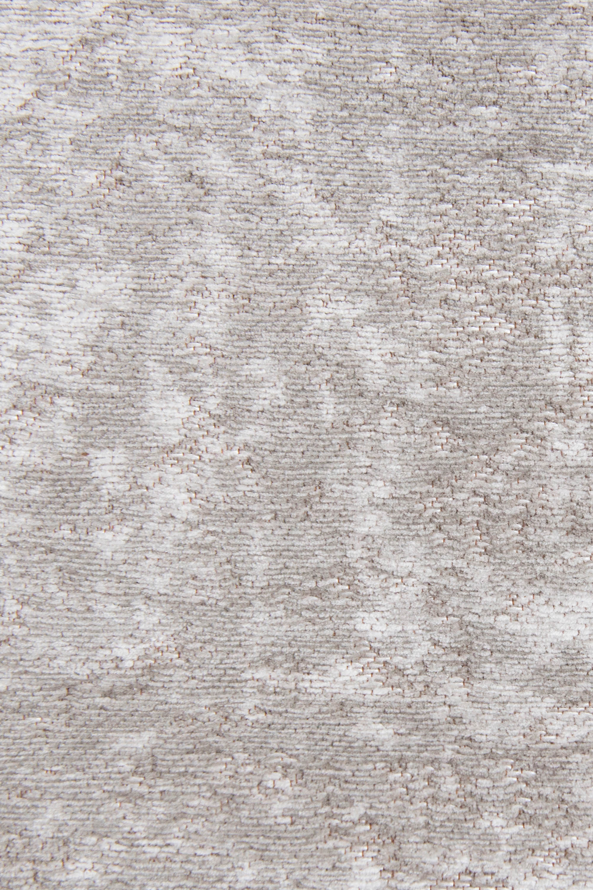 Ivory flatweave runner rug with faded grey chevron pattern