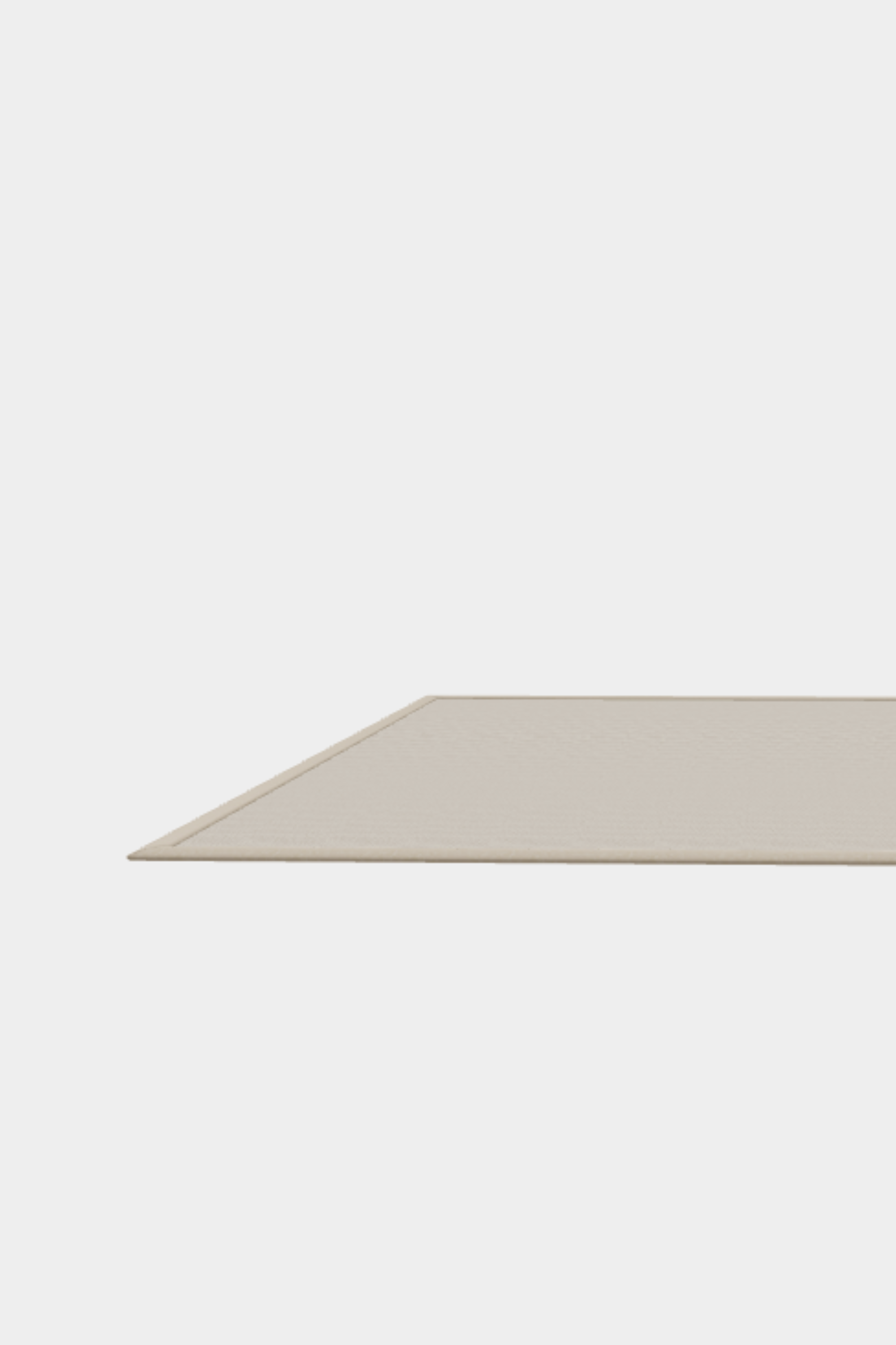 Custom Alpine Birch Wool Rug with Antique Leather Border in Pearl