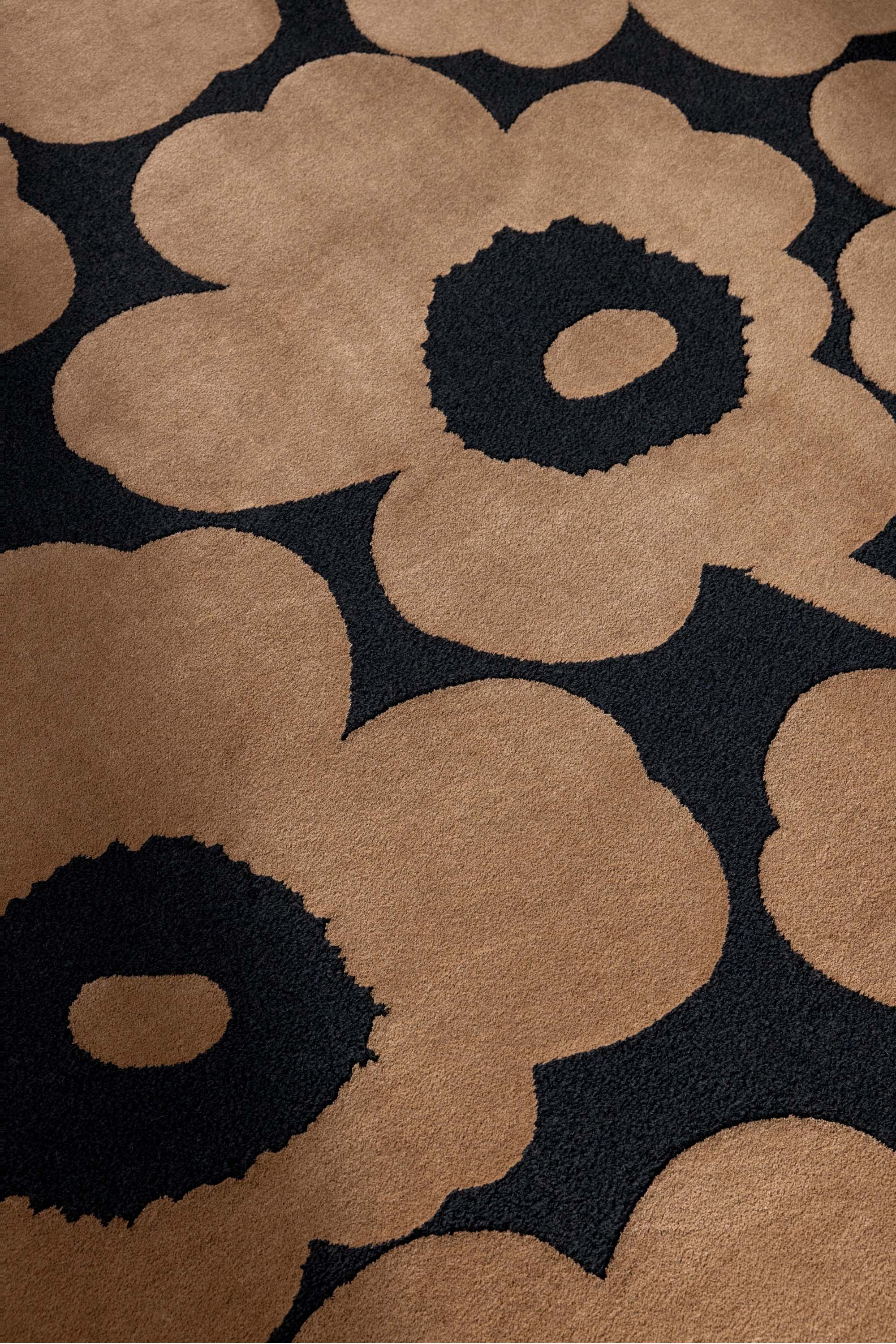 Brown patterned floral rug