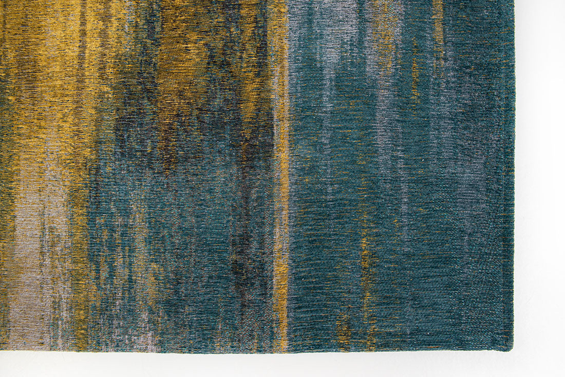 blue and yellow abstract rug