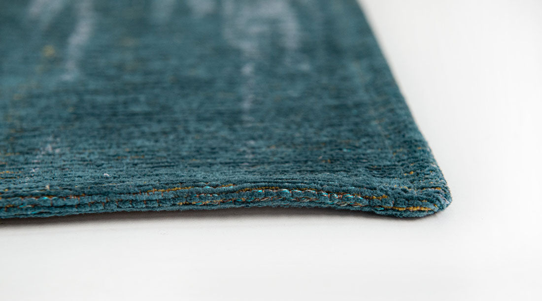 blue and yellow abstract rug