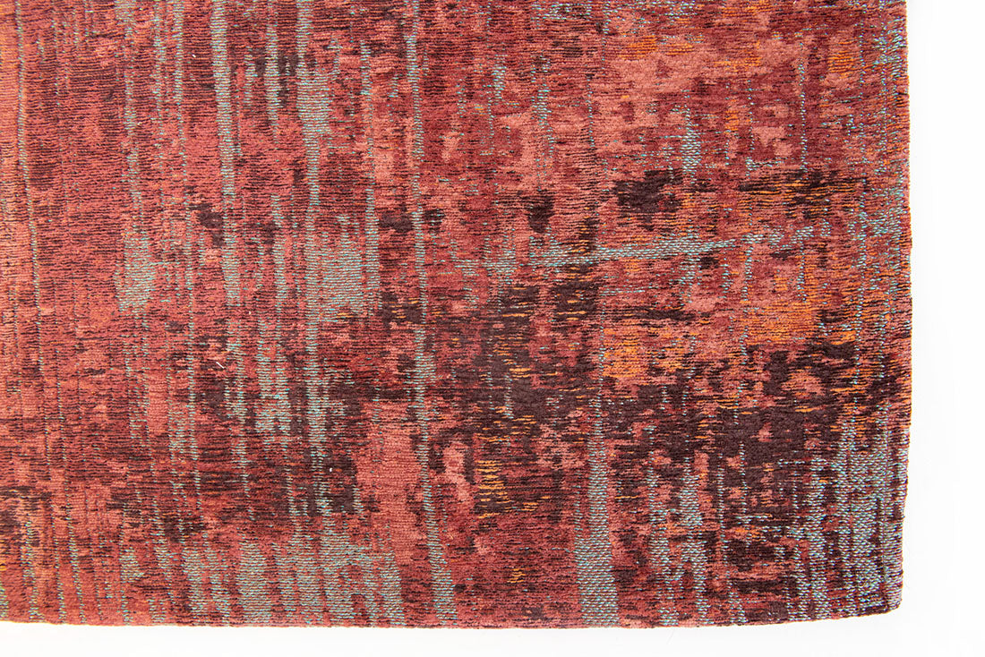 red, orange and blue abstract rug