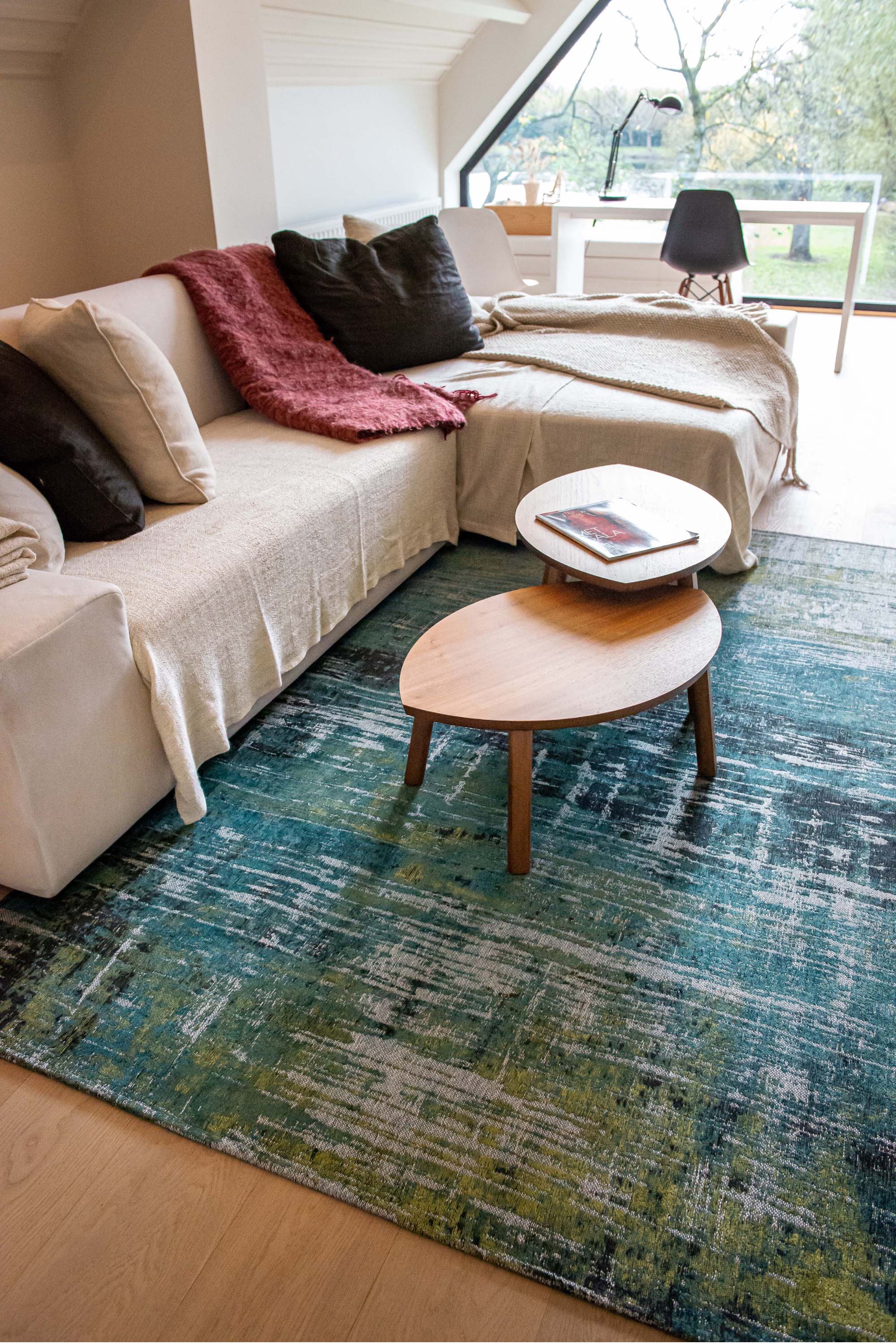 blue abstract rug