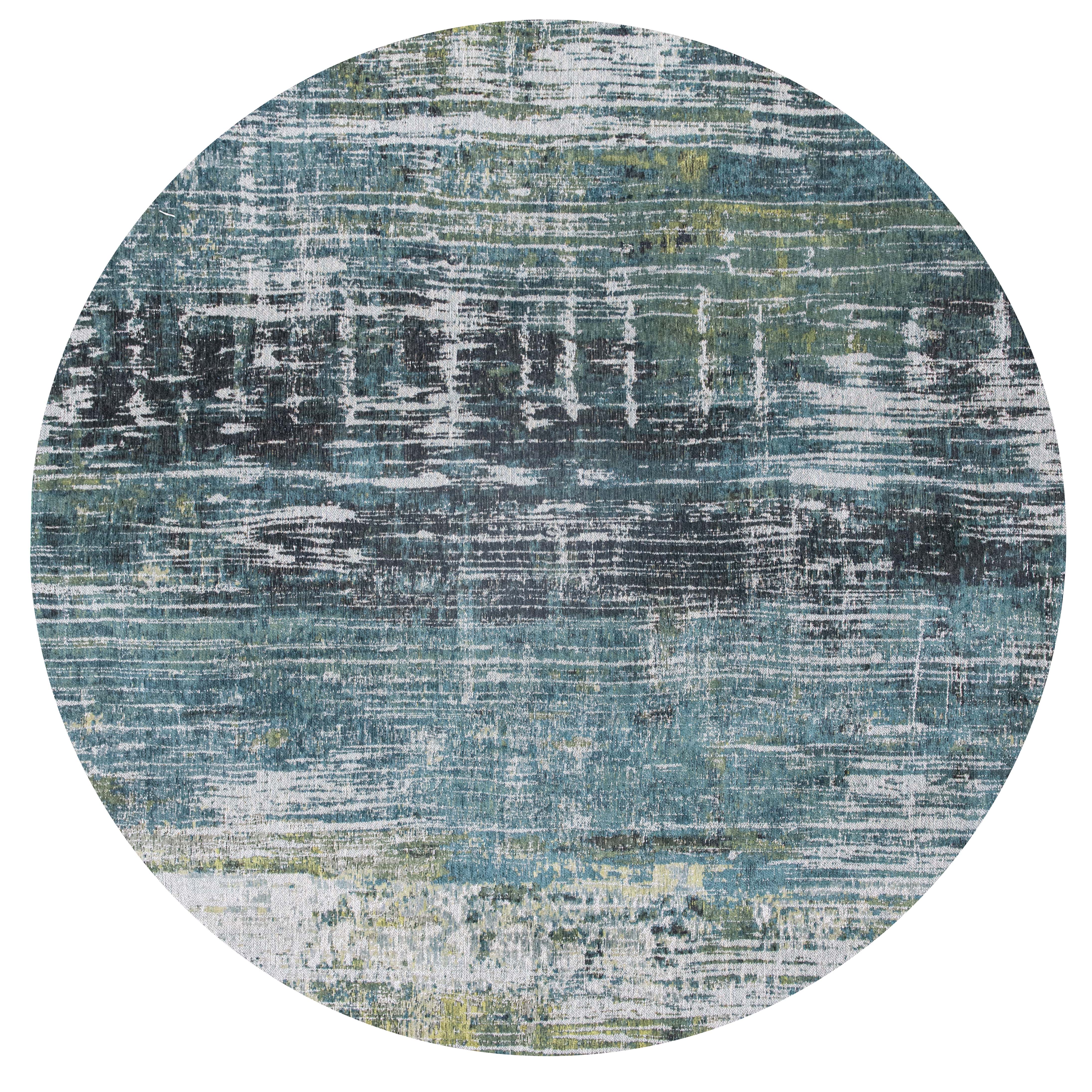 Blue abstract circle rug