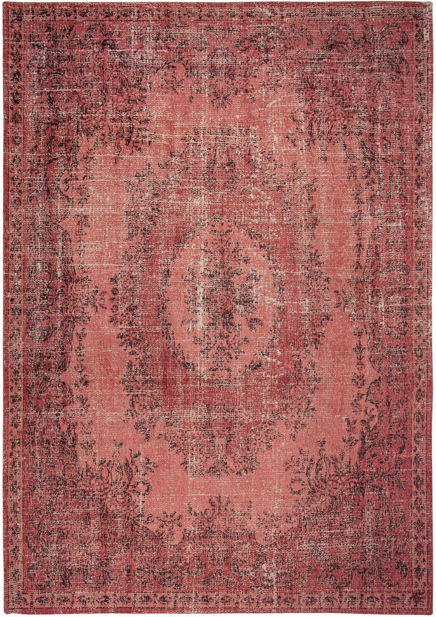 red vintage style rug with a traditional design