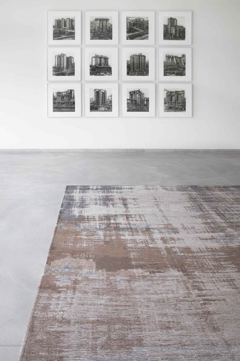 beige flatweave rug with modern abstract design