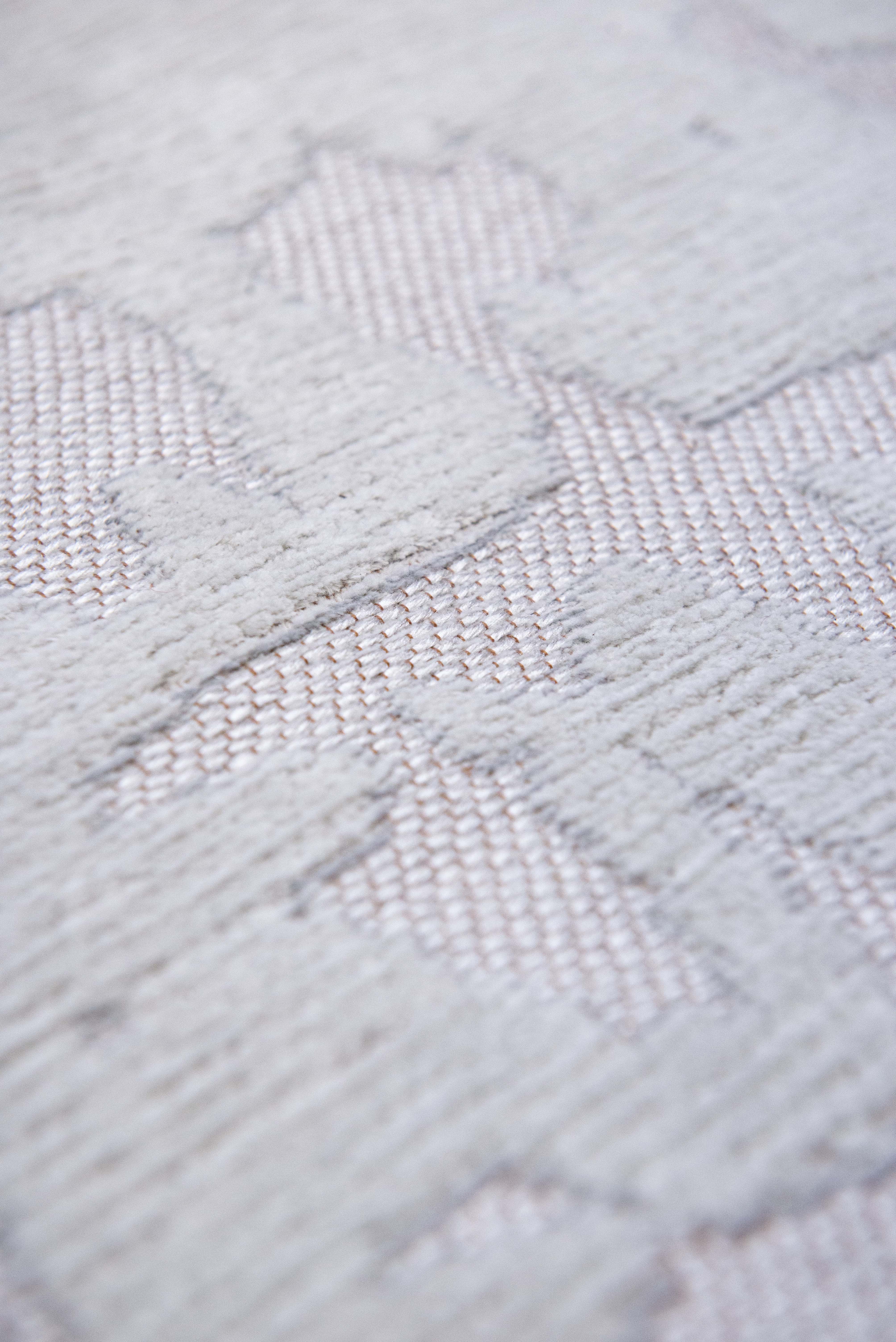 Cream flatweave runner area rug with subtle, organic pattern