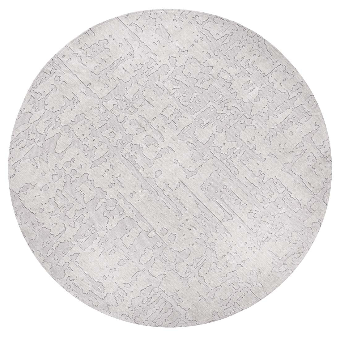 cream flatweave circle rug with subtle, organic pattern