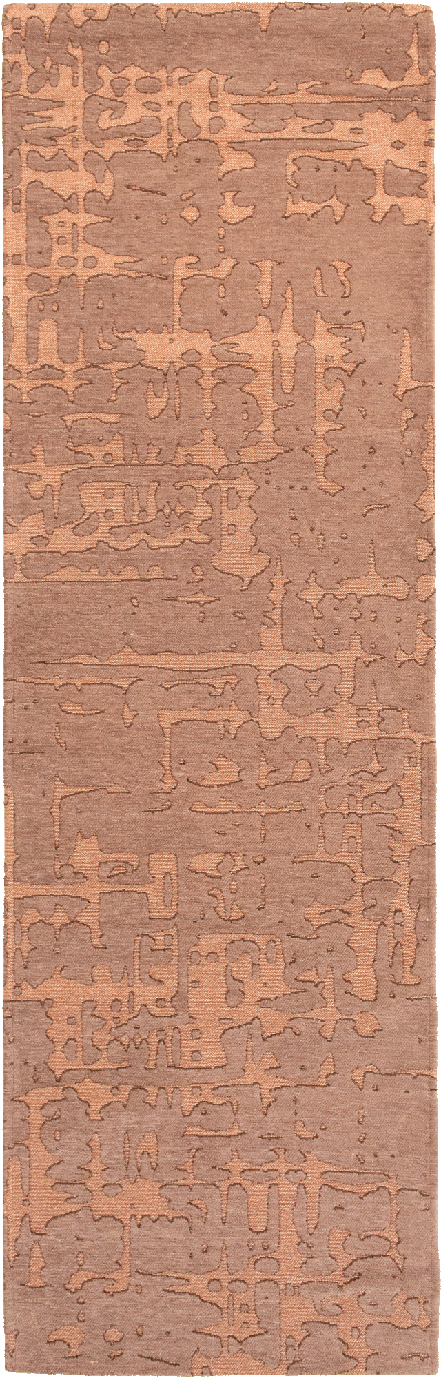 Copper flatweave runner area rug with subtle, organic pattern