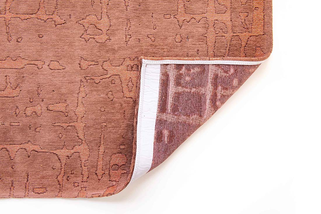 copper flatweave area rug with subtle