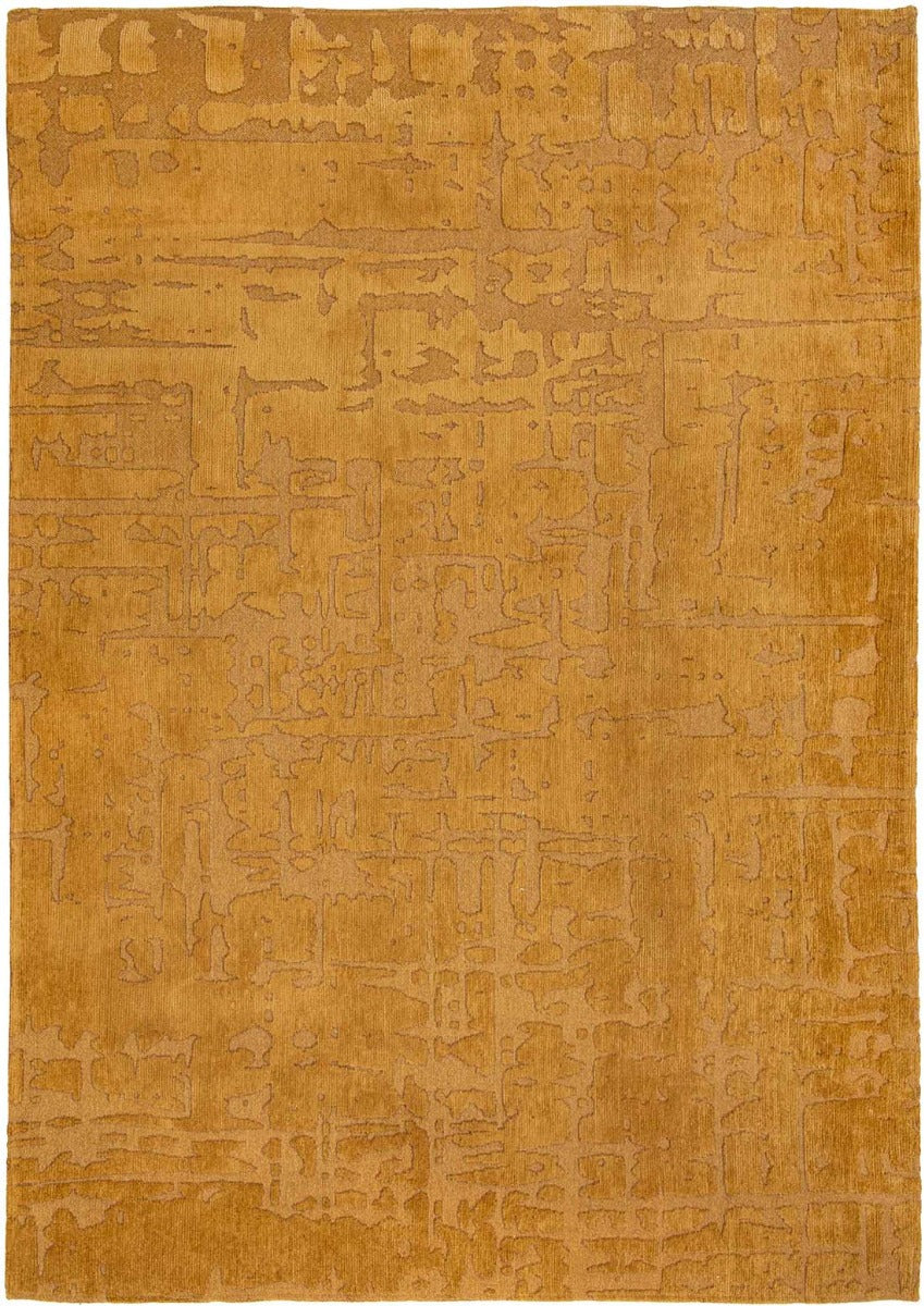 gold flatweave area rug with subtle, organic pattern
