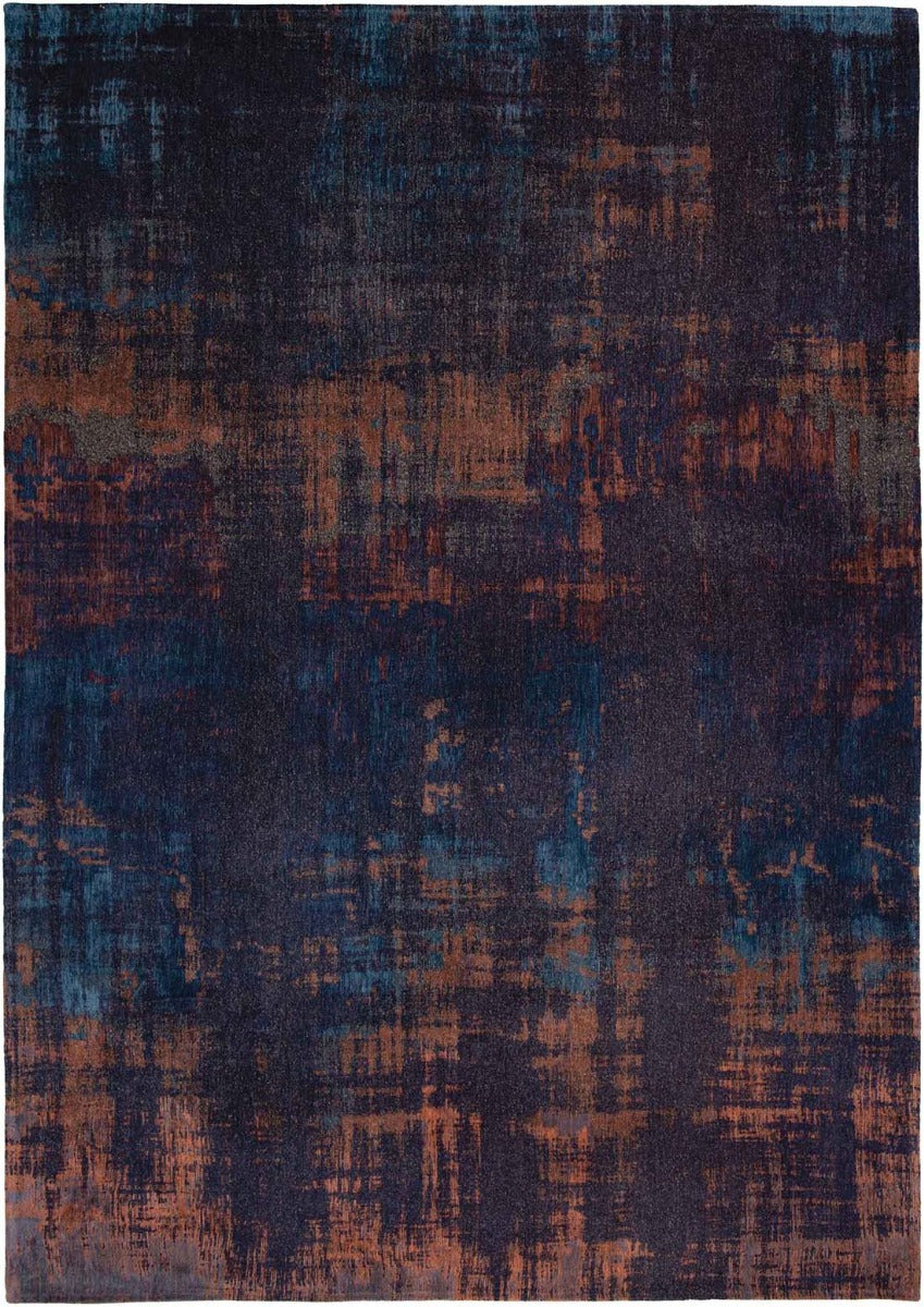 navy blue flatweave rug with modern abstract design
