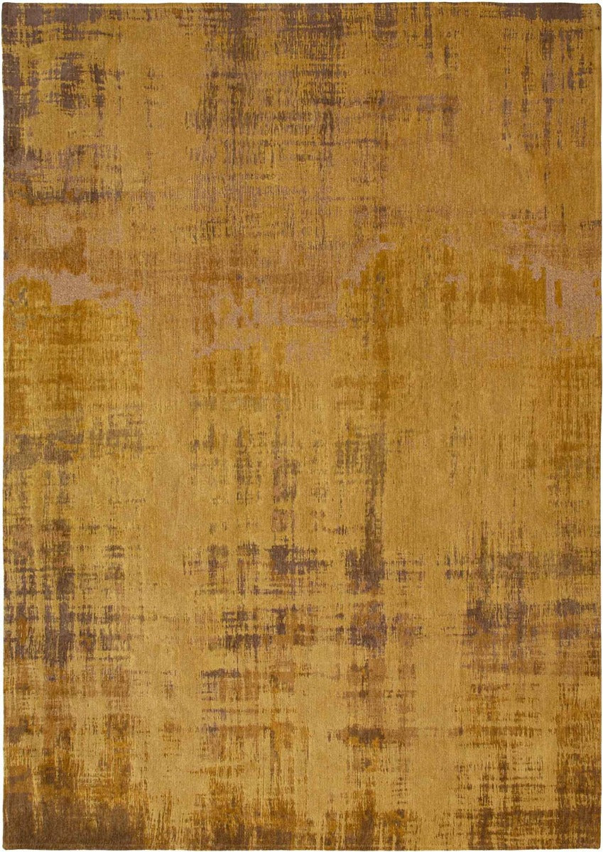 gold flatweave rug with modern abstract design
