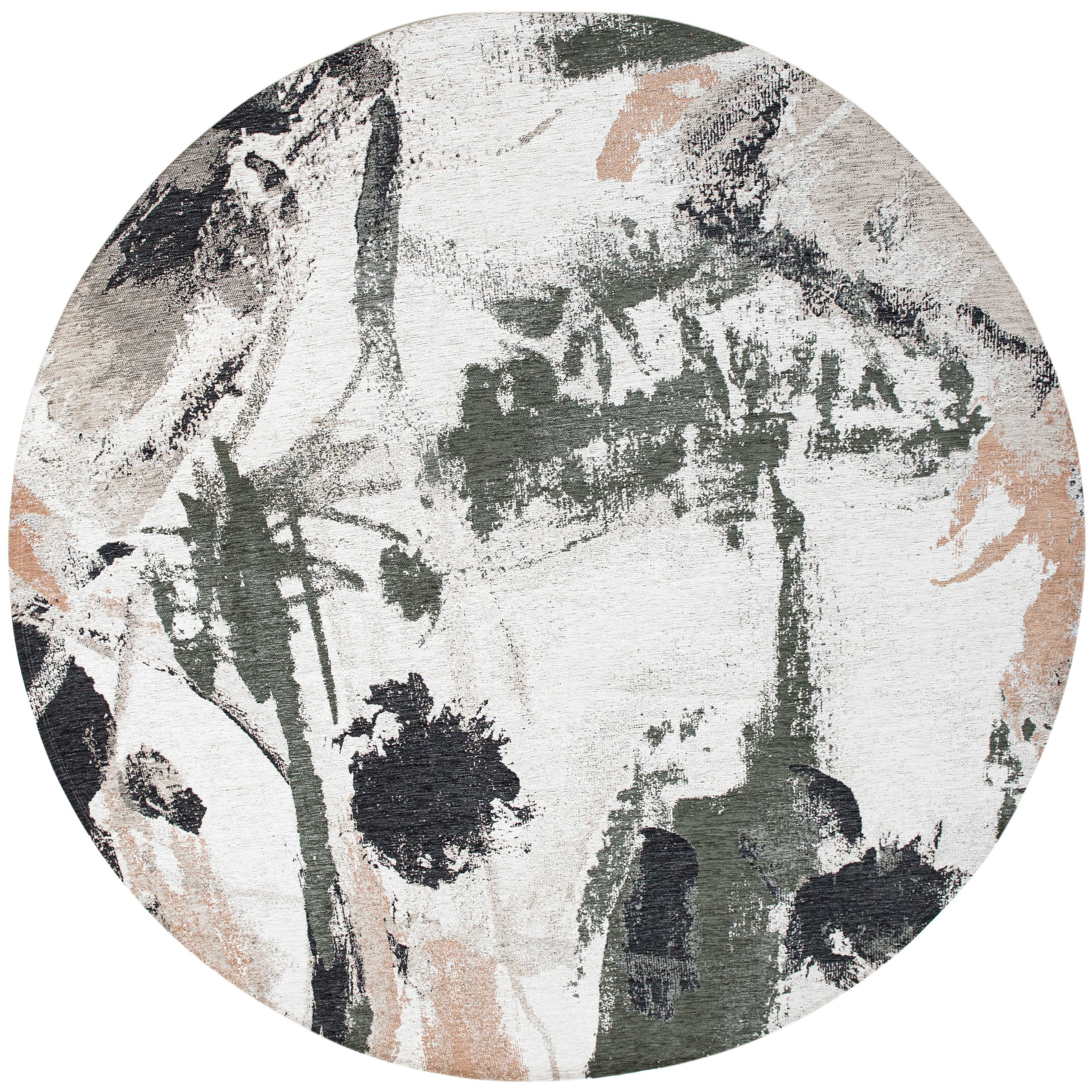 Modern circle rug with multicolour abstract pattern