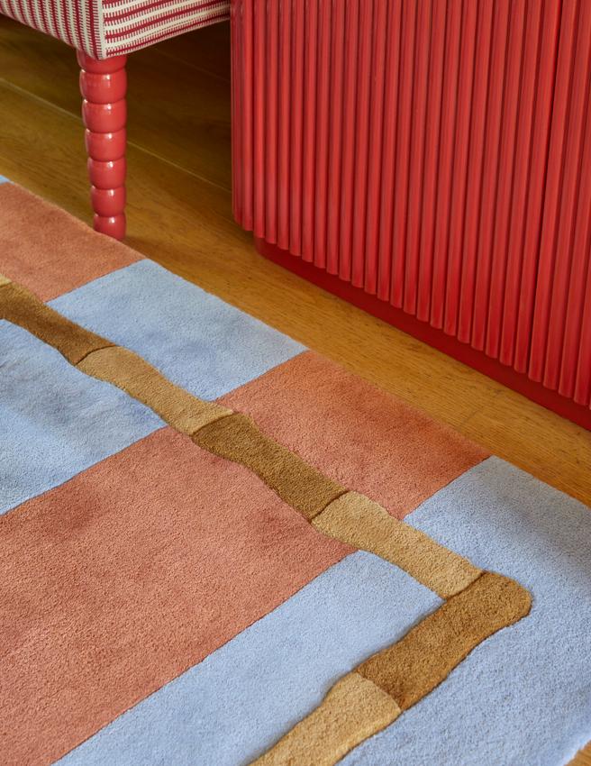 Alice Crawley Bamboo Stripe Blue Rust