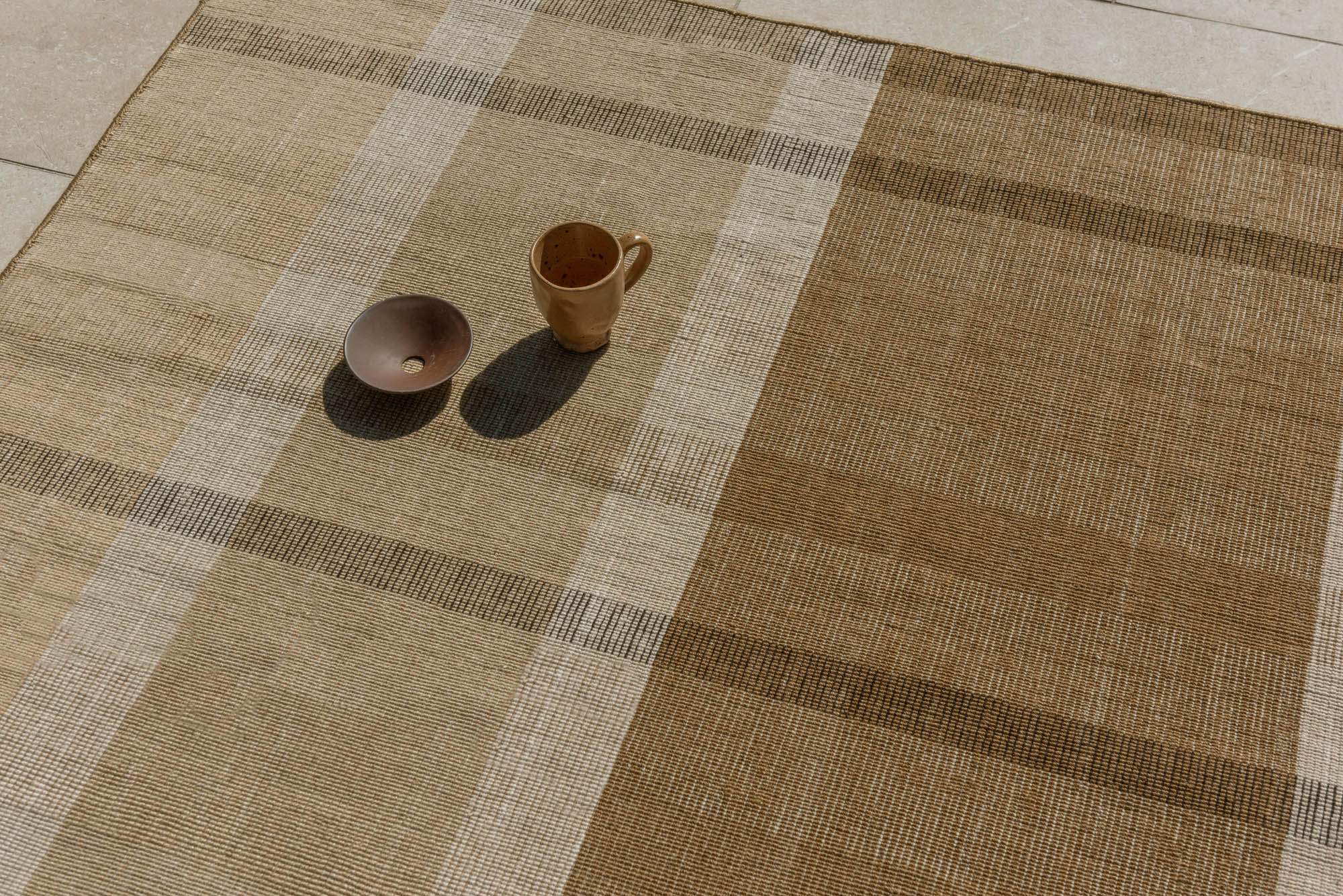 Modern brown geometric rug