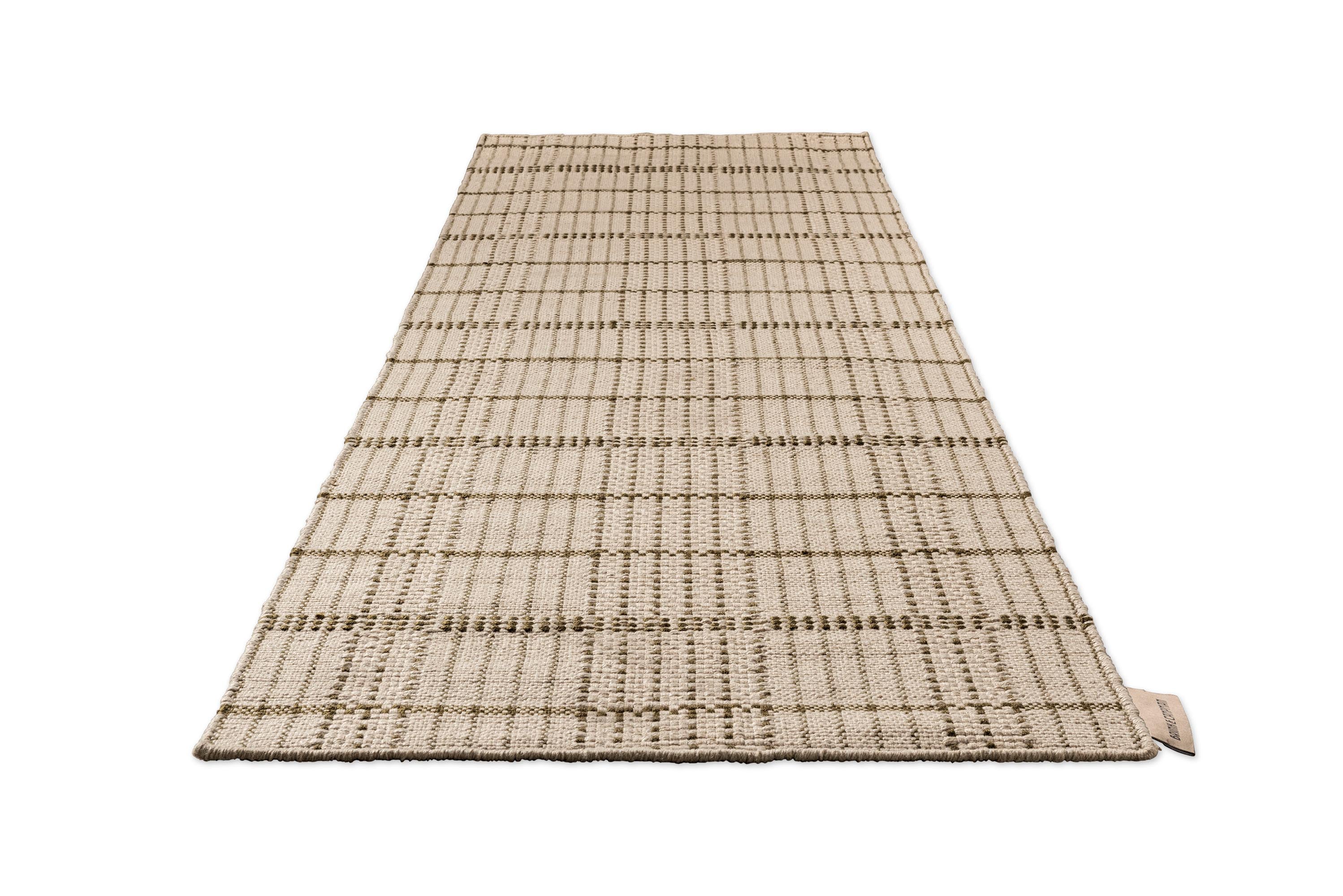 Zona Olive Stitch Outdoor Runner 495707