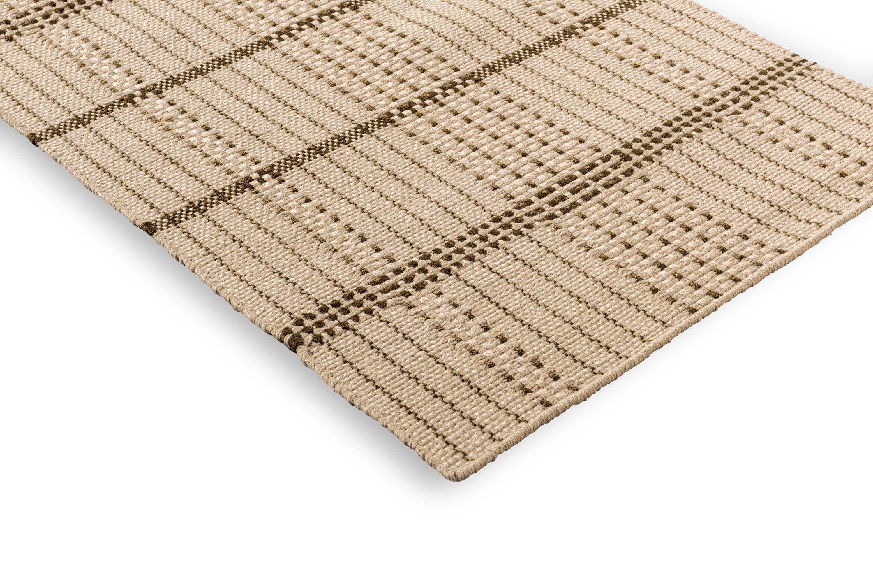 Zona Olive Stitch Outdoor Runner 495707