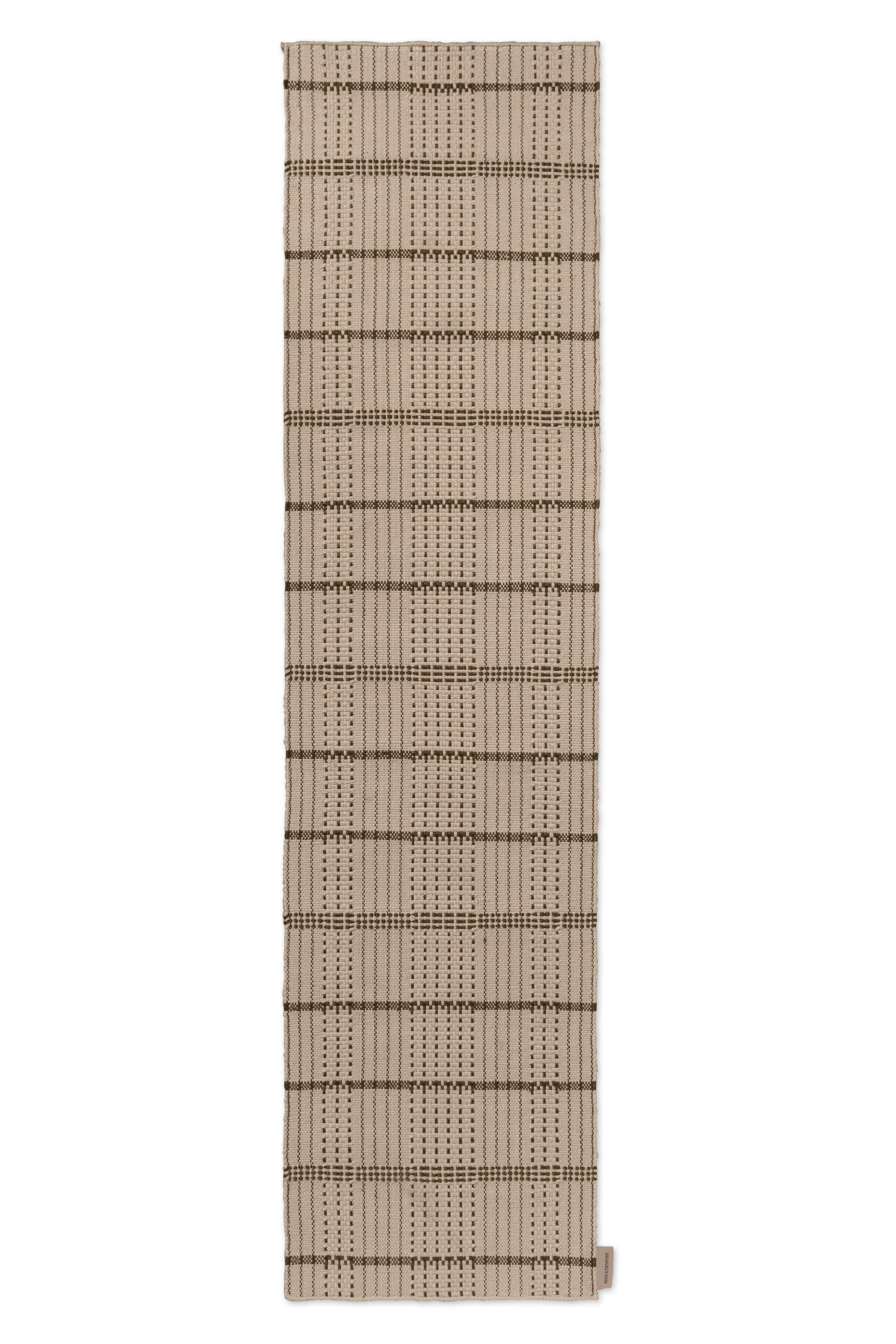Zona Olive Stitch Outdoor Runner 495707