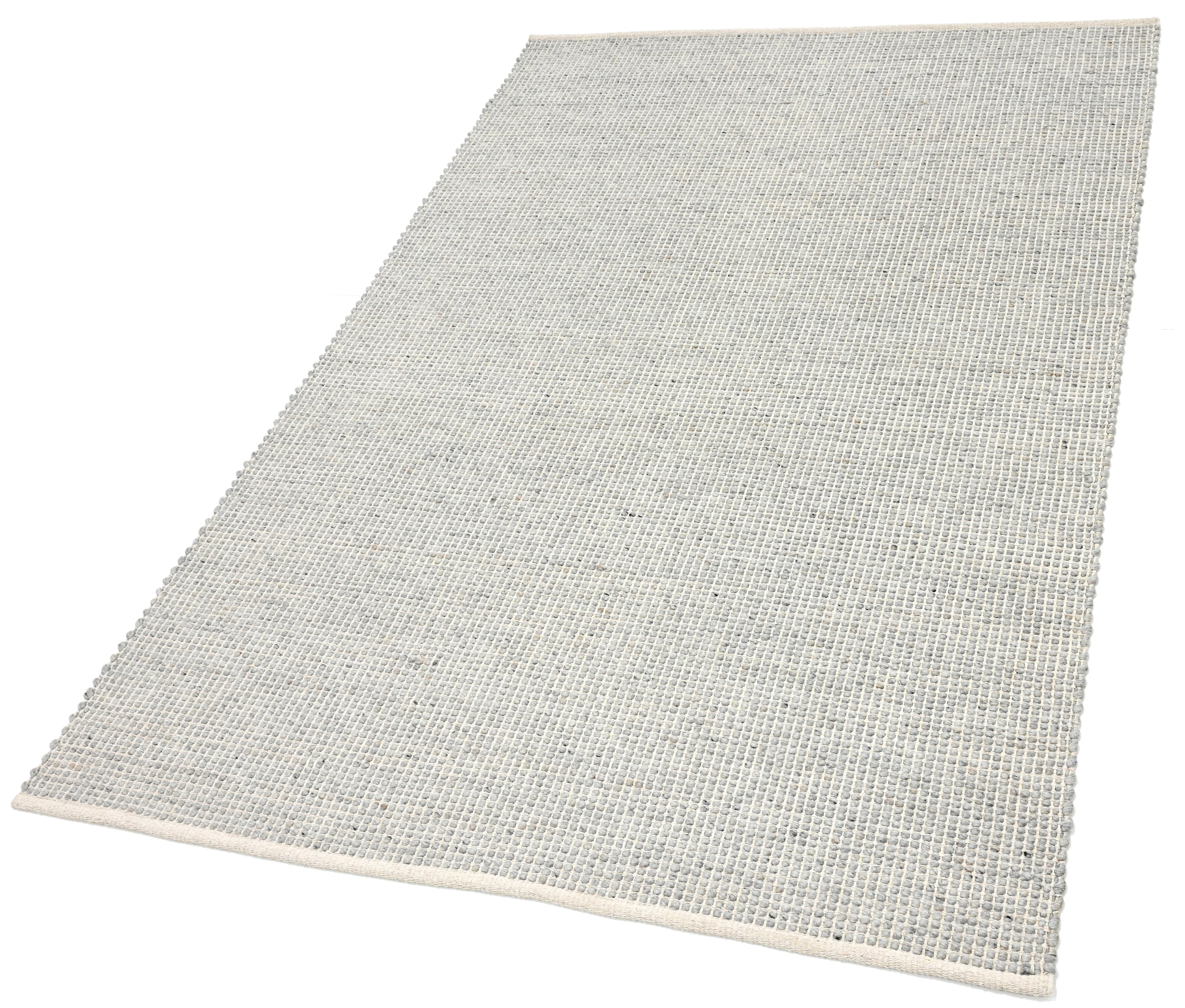 Textured wool grey area rug