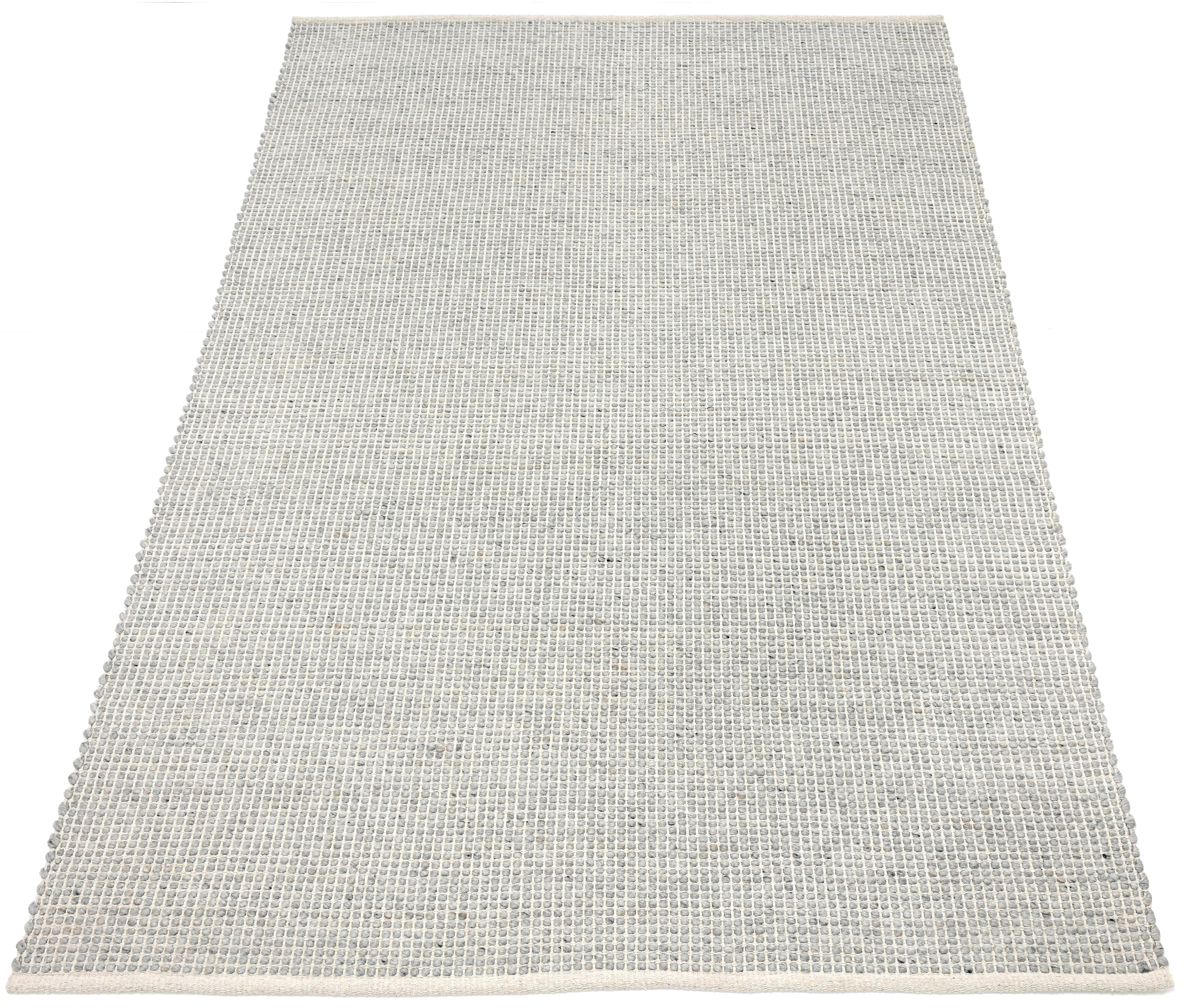 Textured wool grey area rug