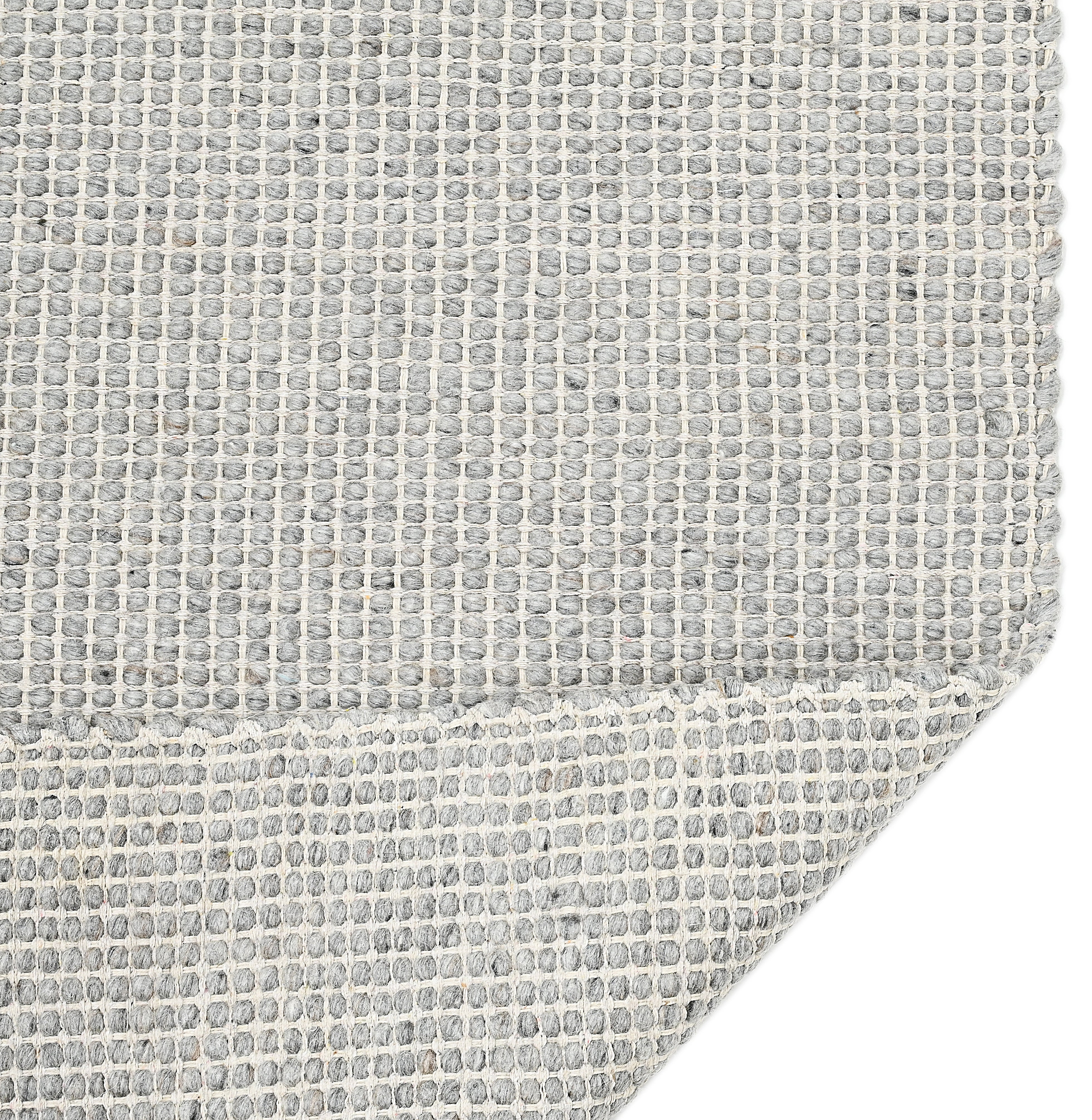 Textured wool grey area rug