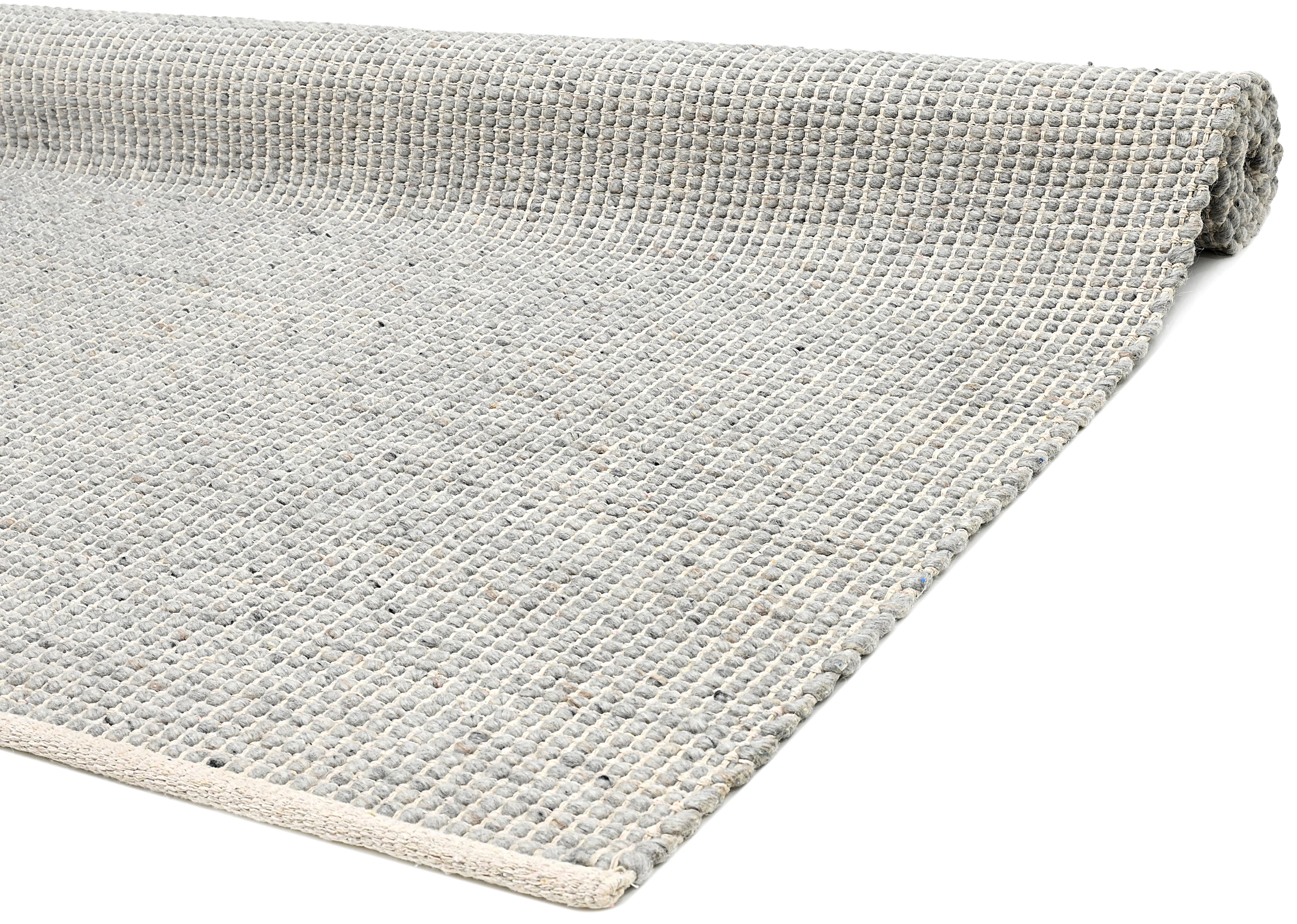 Textured wool grey area rug