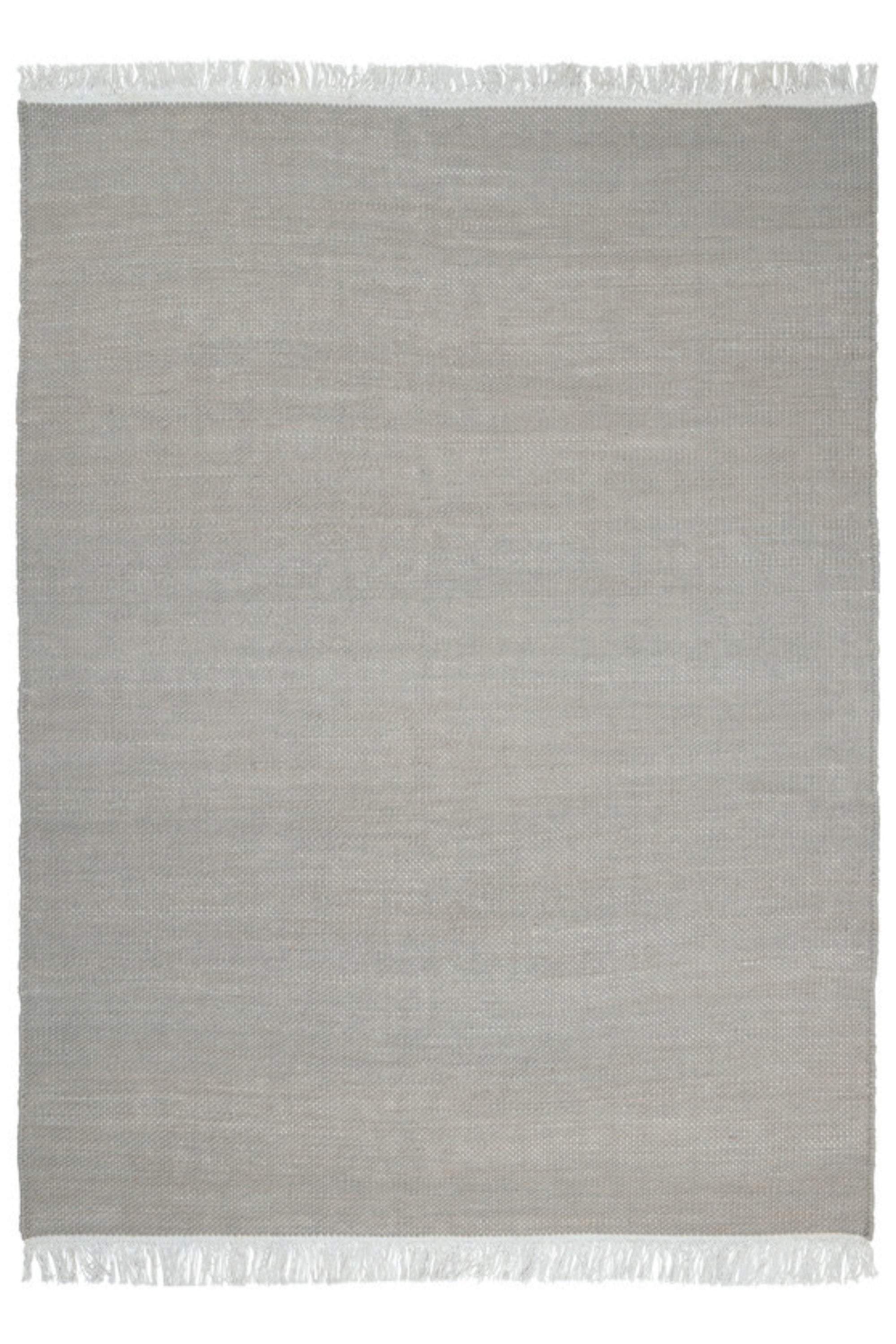 Woven grey wool/viscose rug