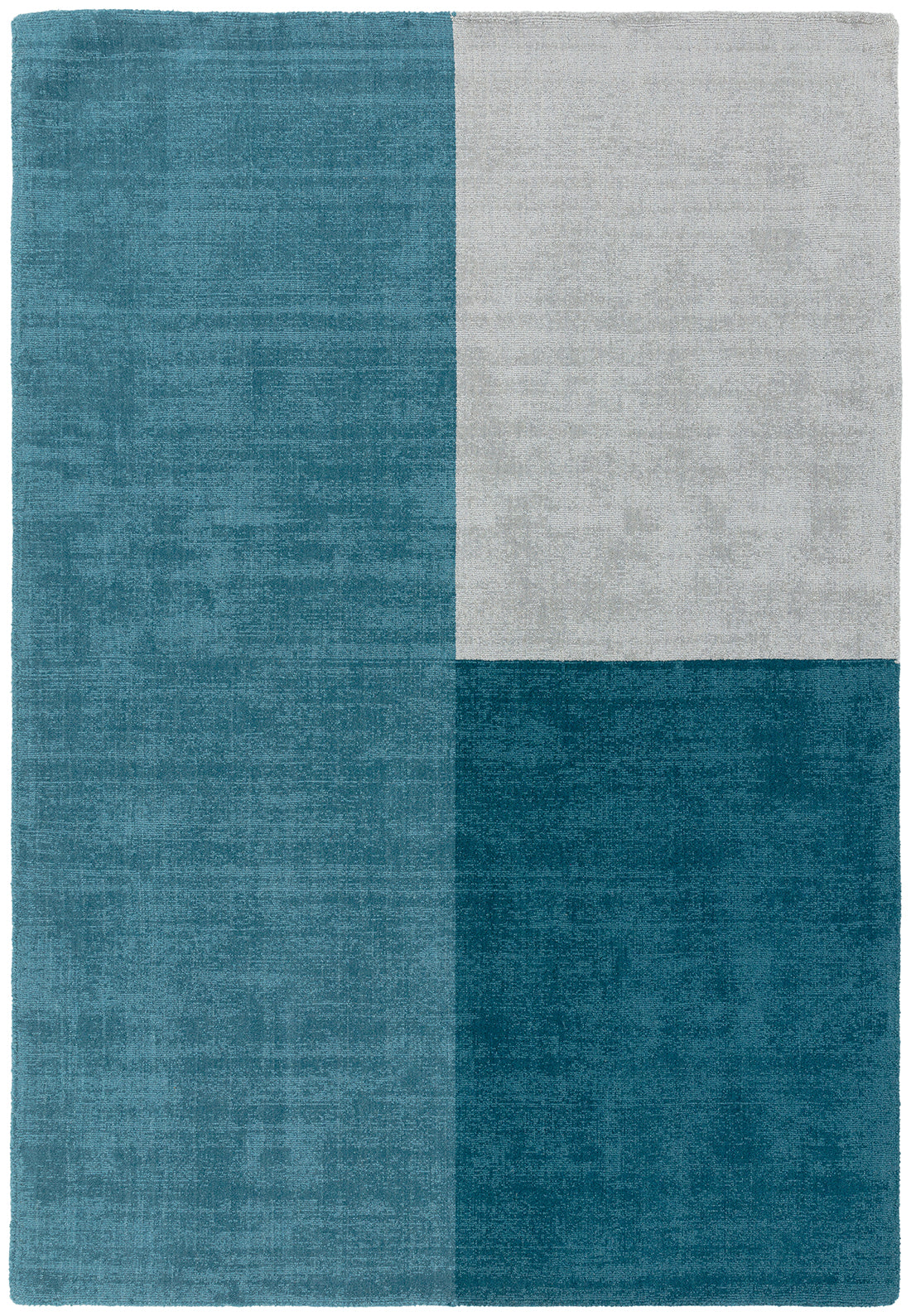 teal blue geometric rug