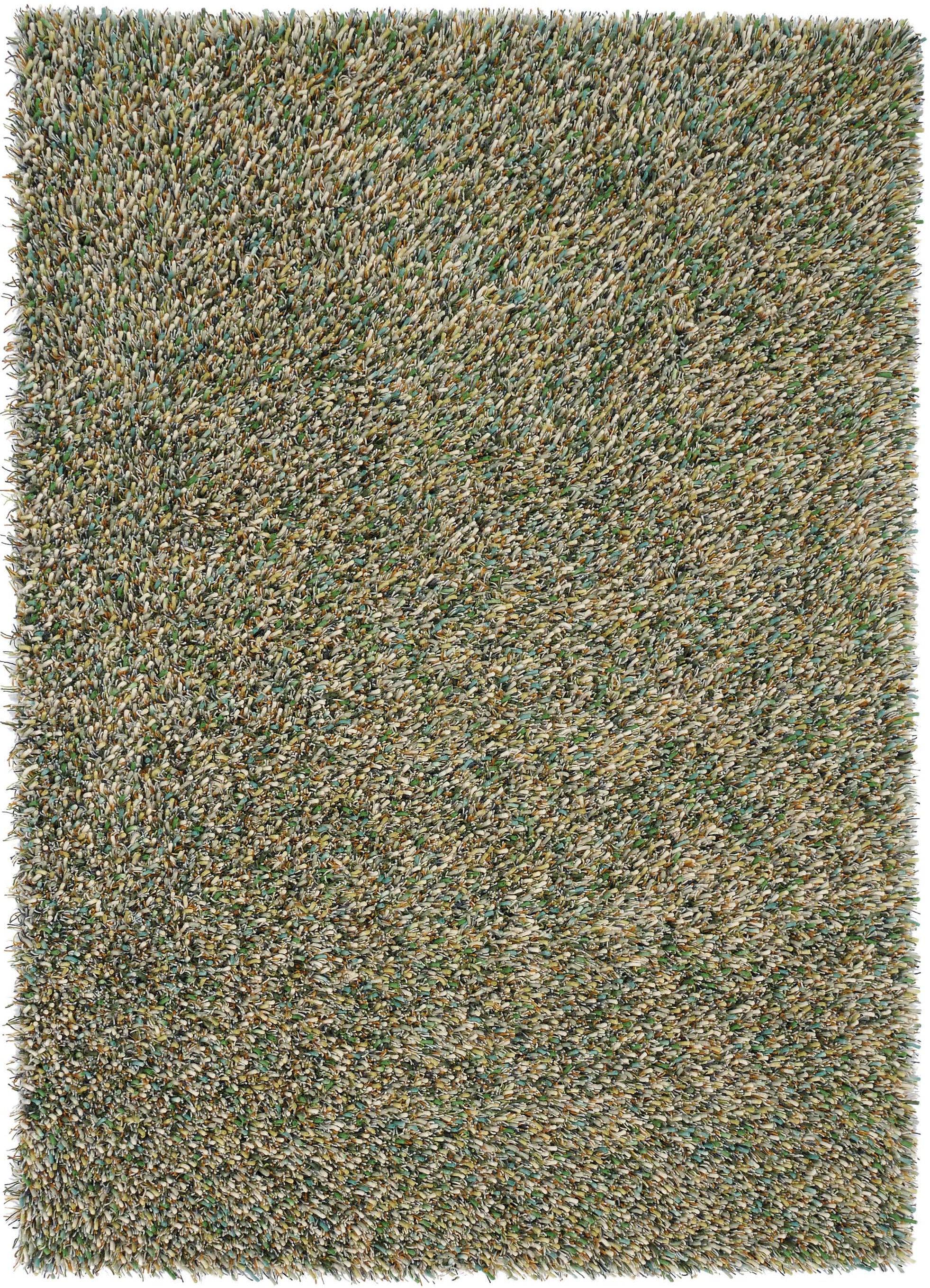 brink and campman green shagpile wool rug