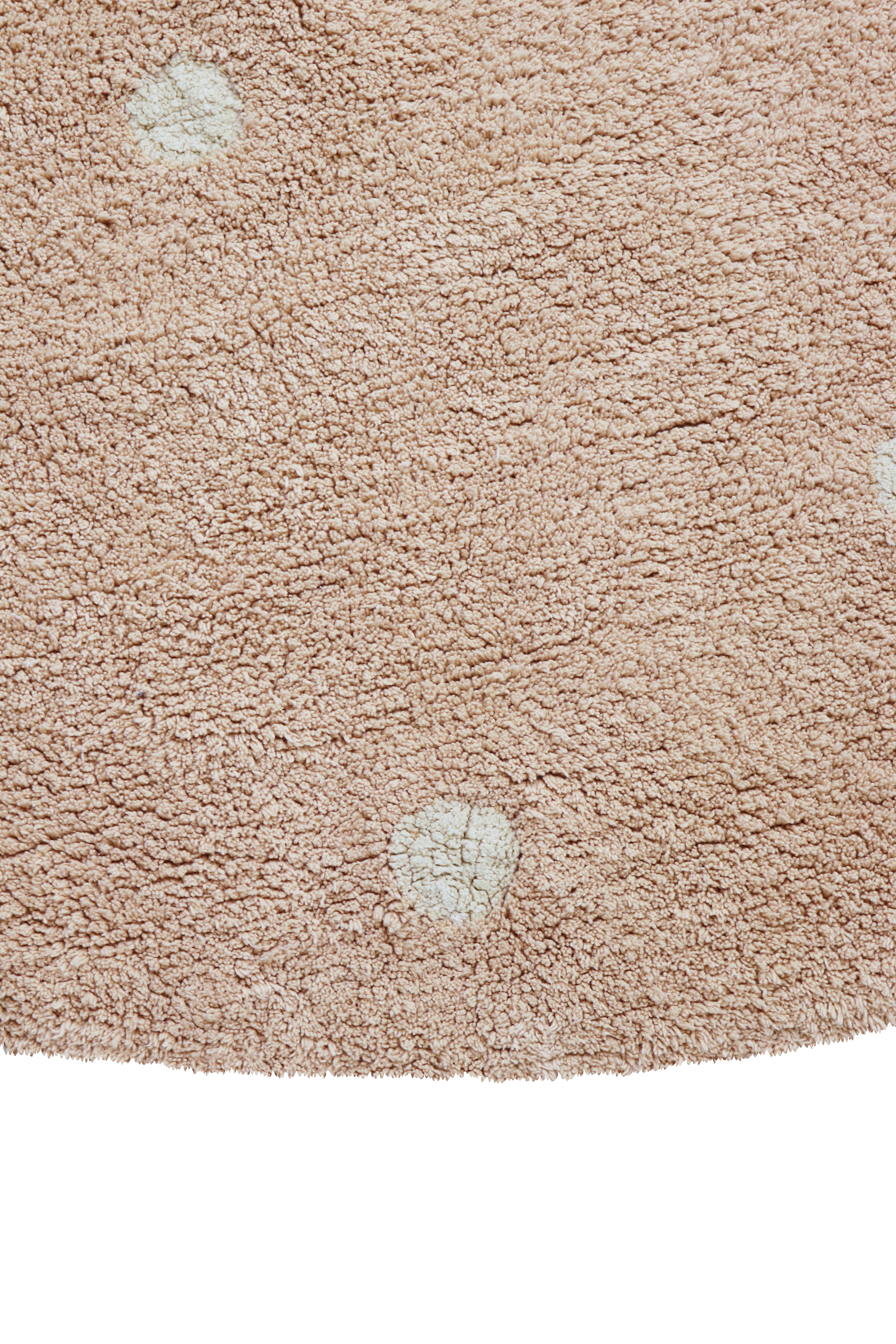 Washable Rug Round Dot Rose