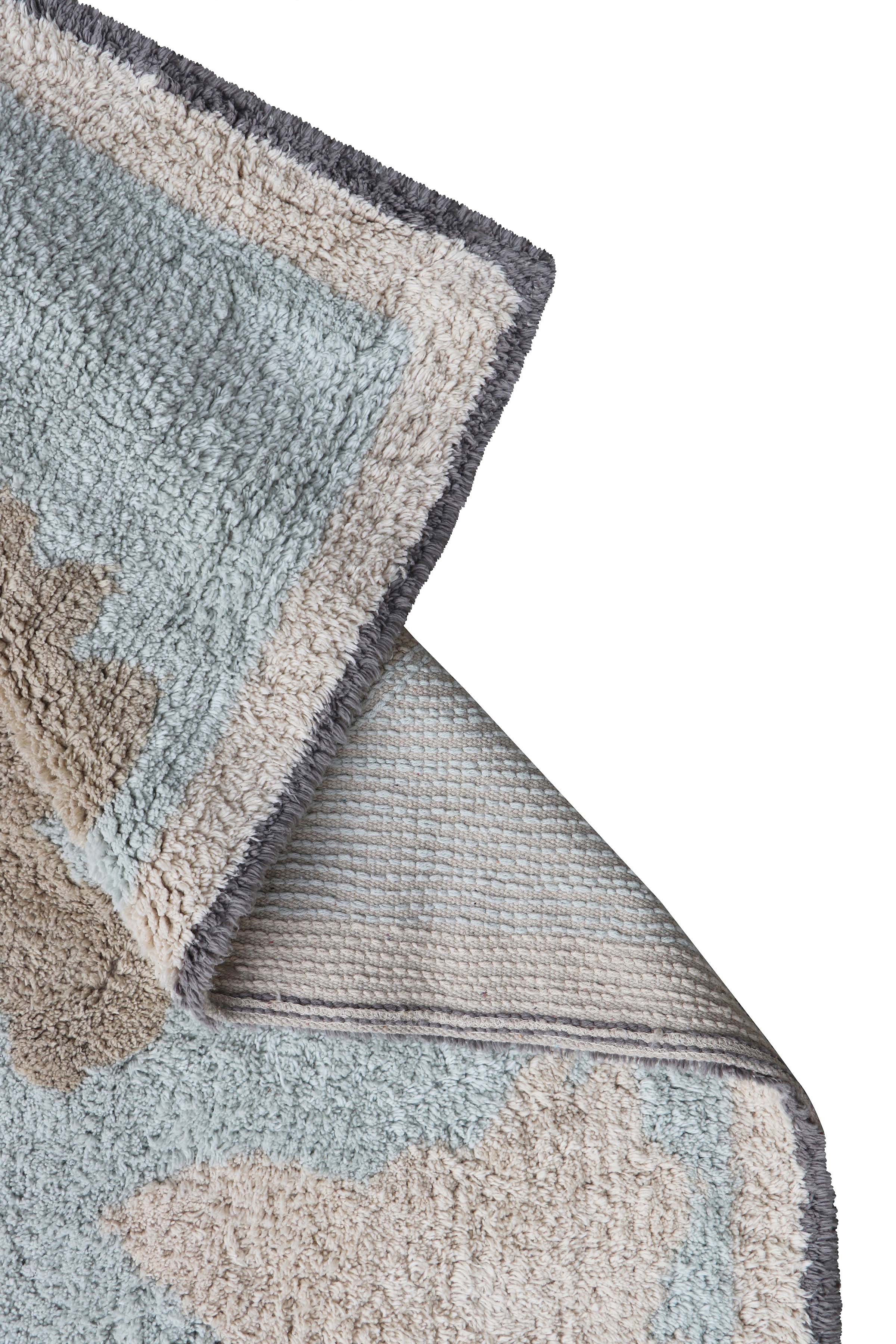 Blue children's rug with map of the world design