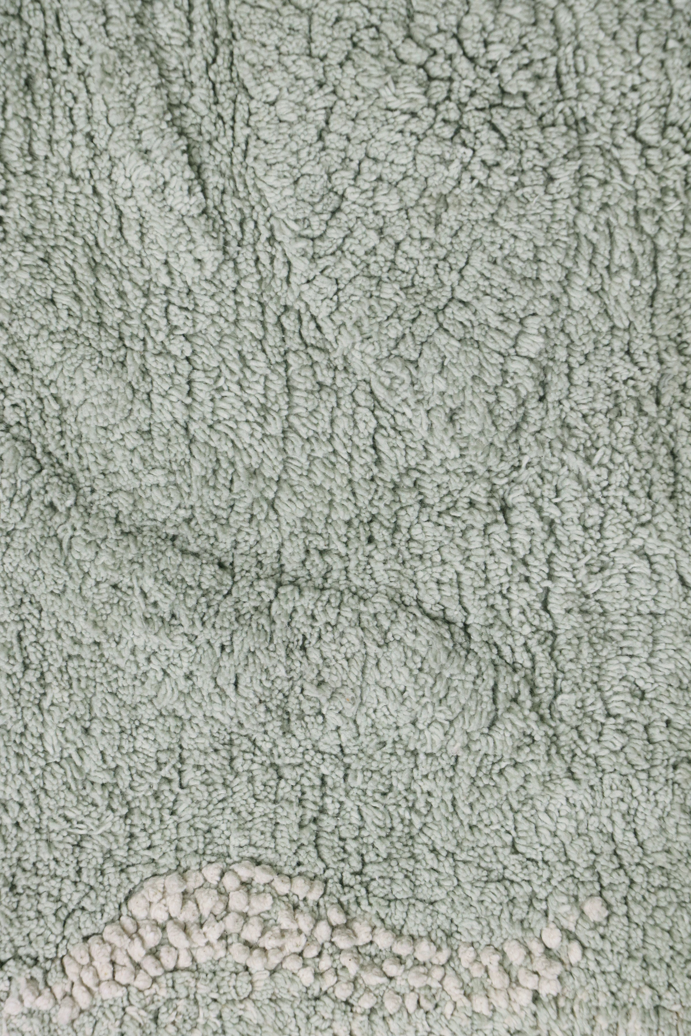 Green plain ocean waves inspired rug with added toys