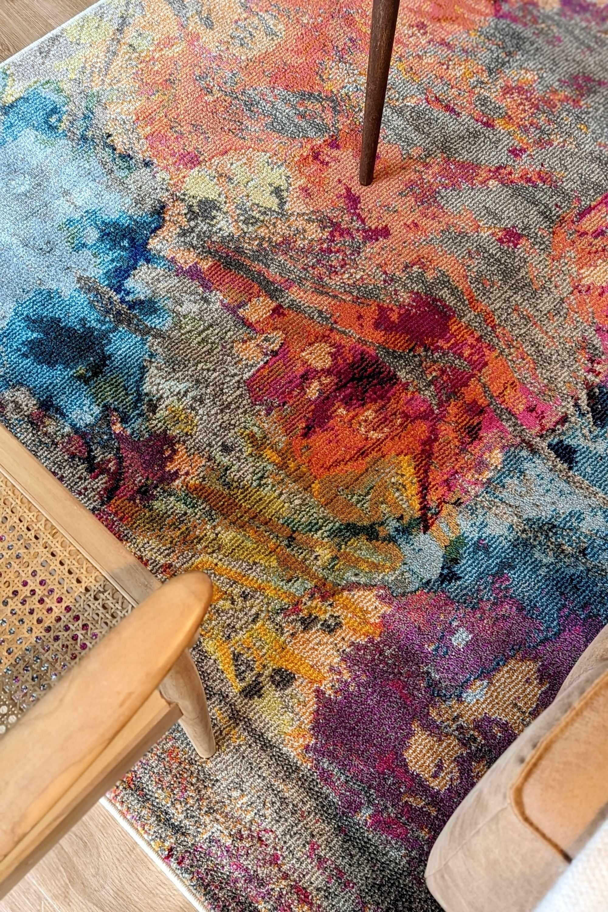 Abstract multicolour rug