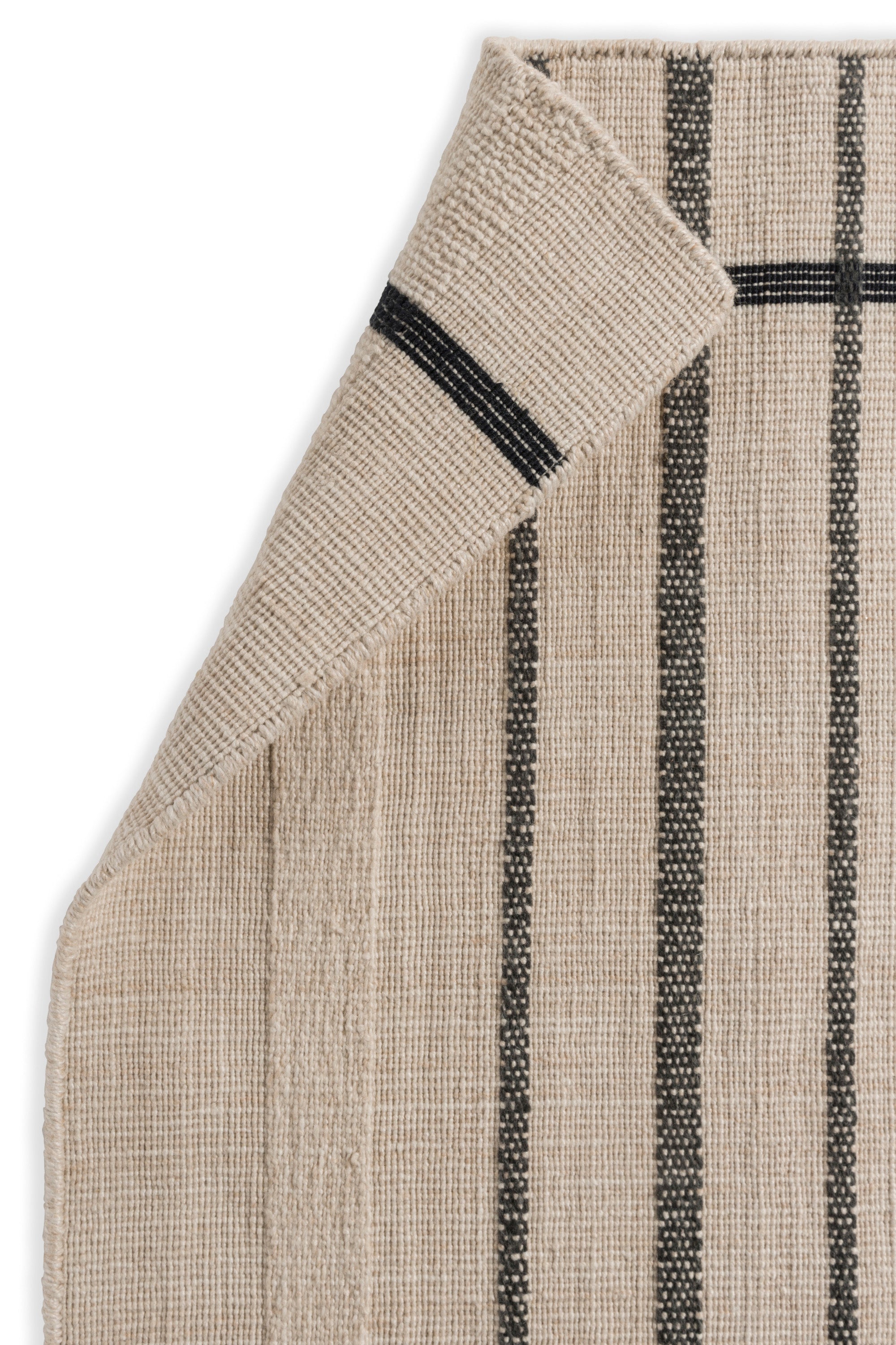 Modern beige geometric rug black pattern