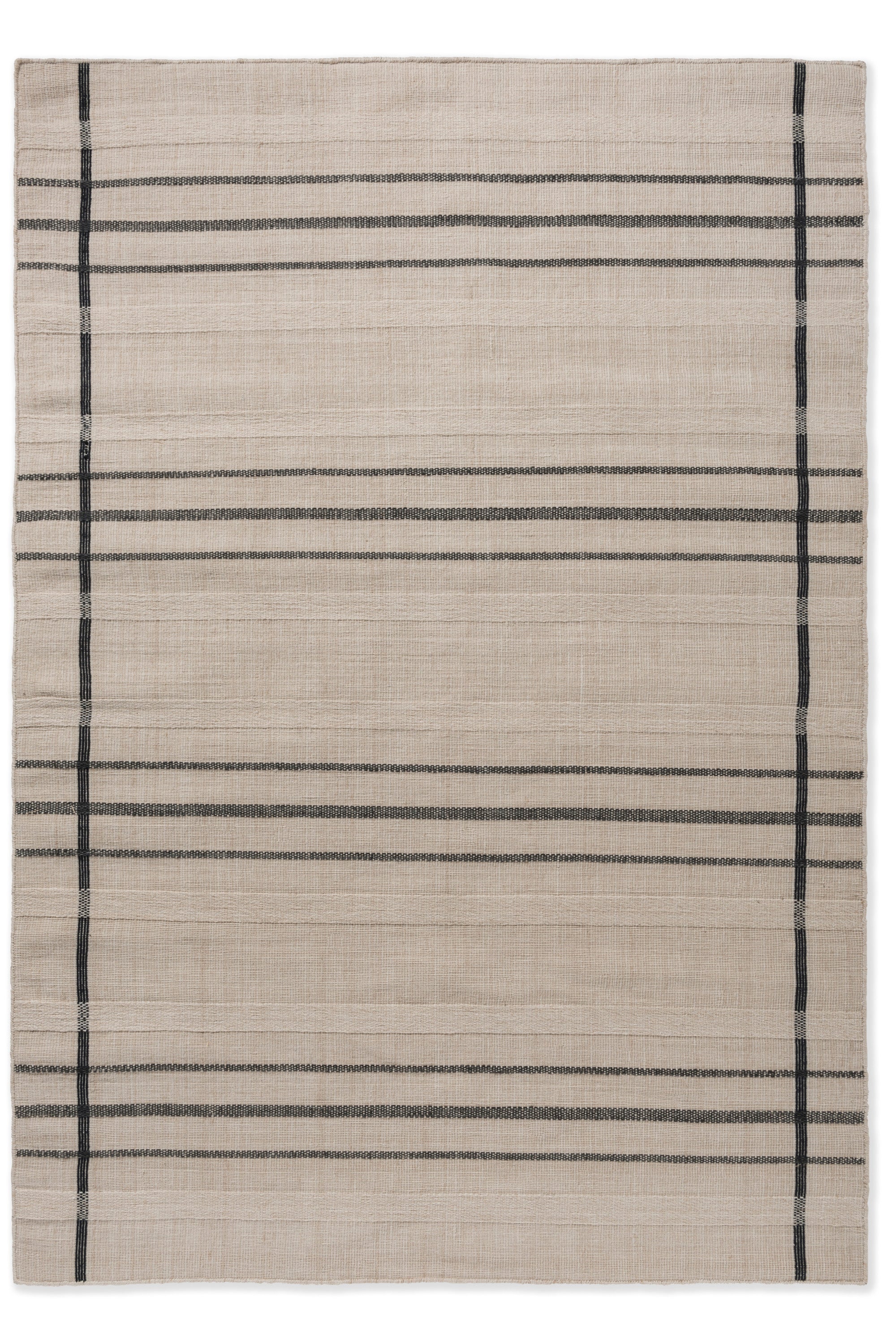 Modern beige geometric rug black pattern