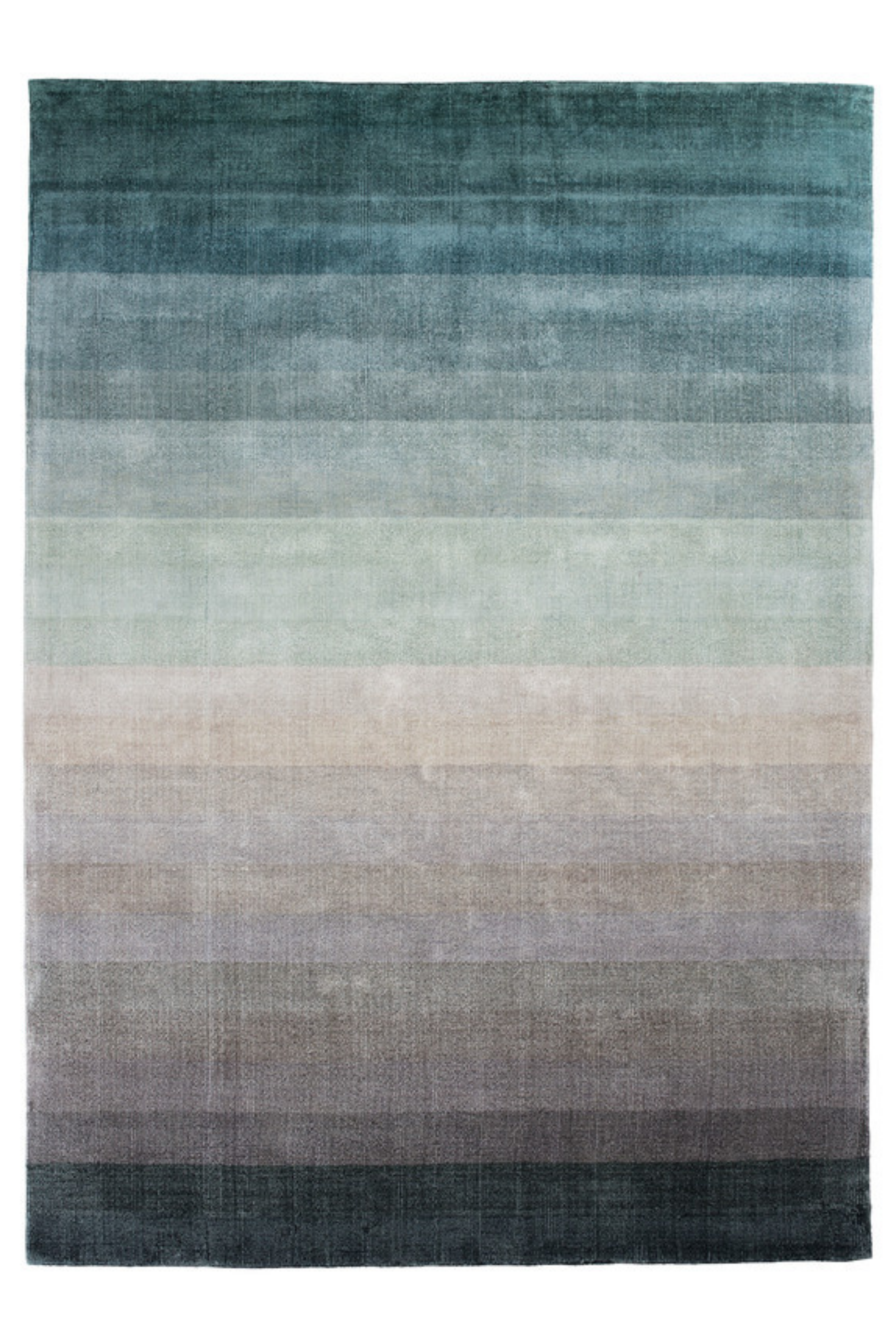 Ombre teal viscose rug