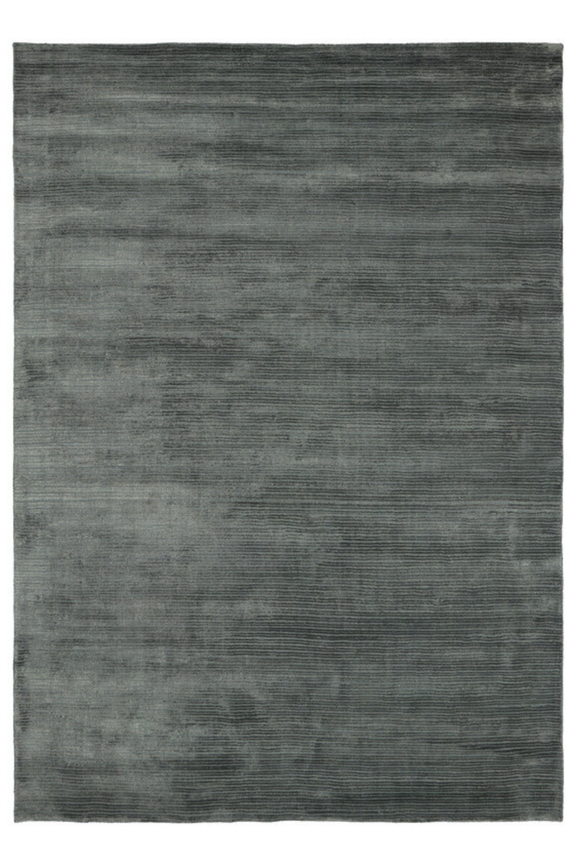 Plain green viscose rug