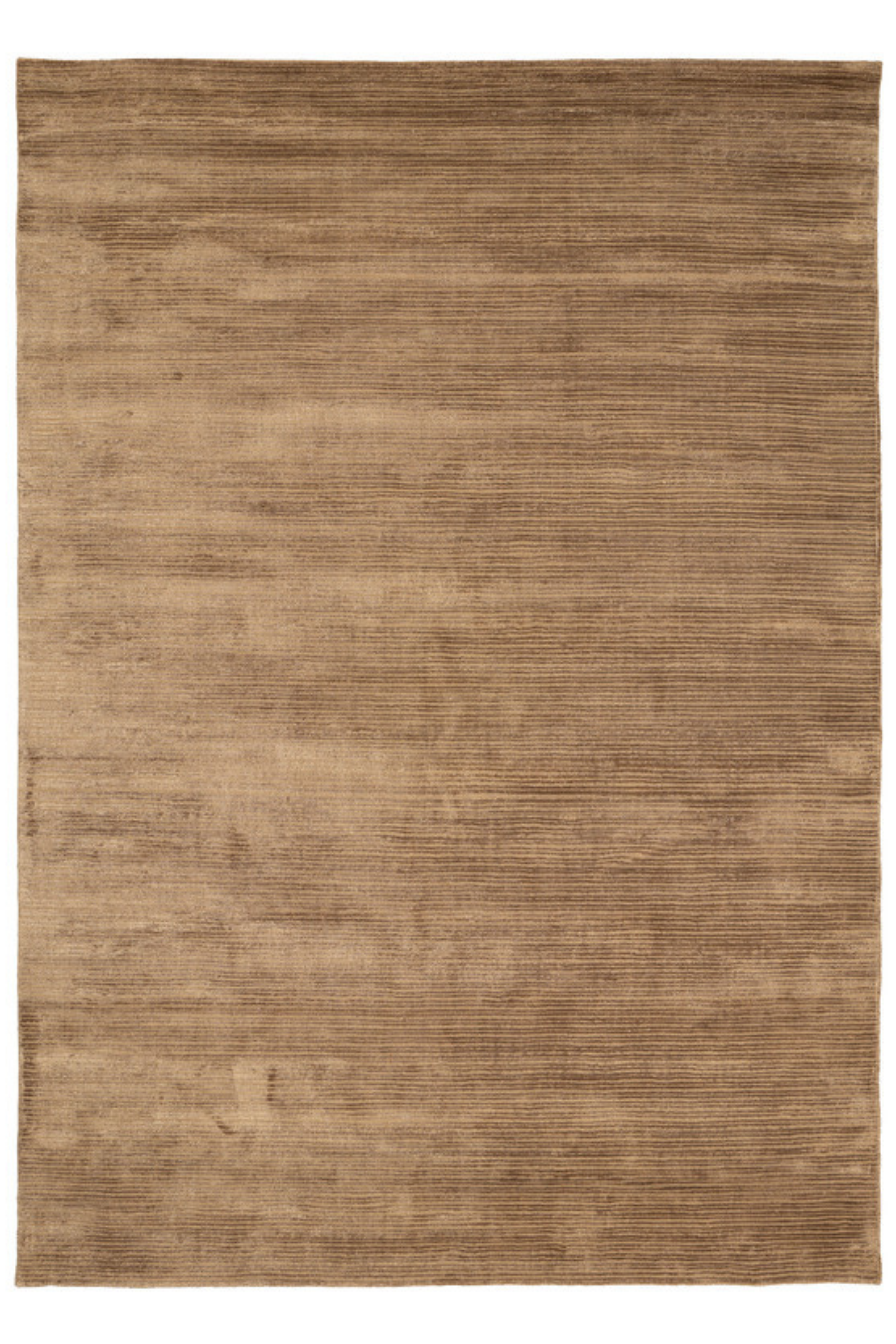 Plain golden viscose rug