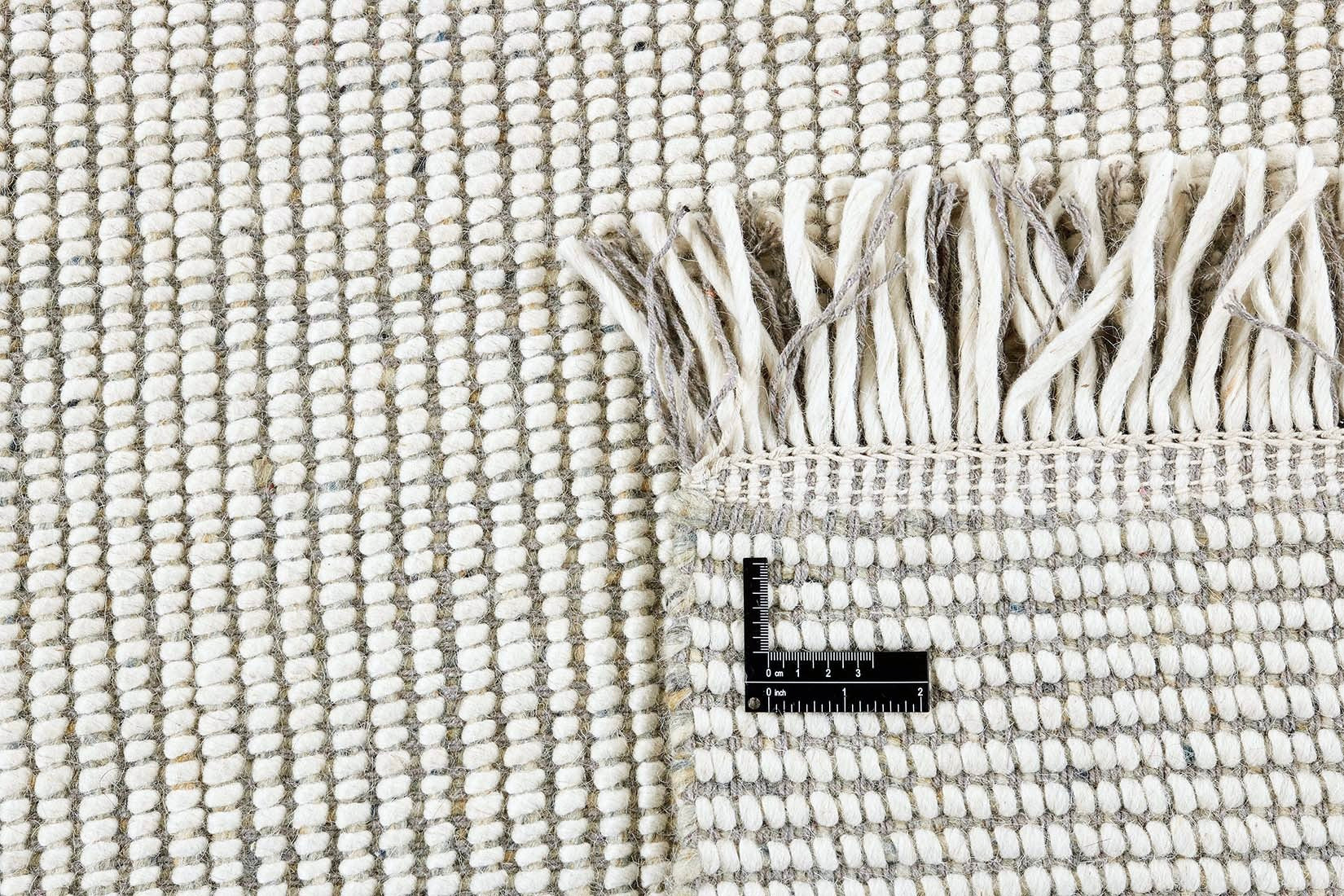 Grey and white textured flatweave rug