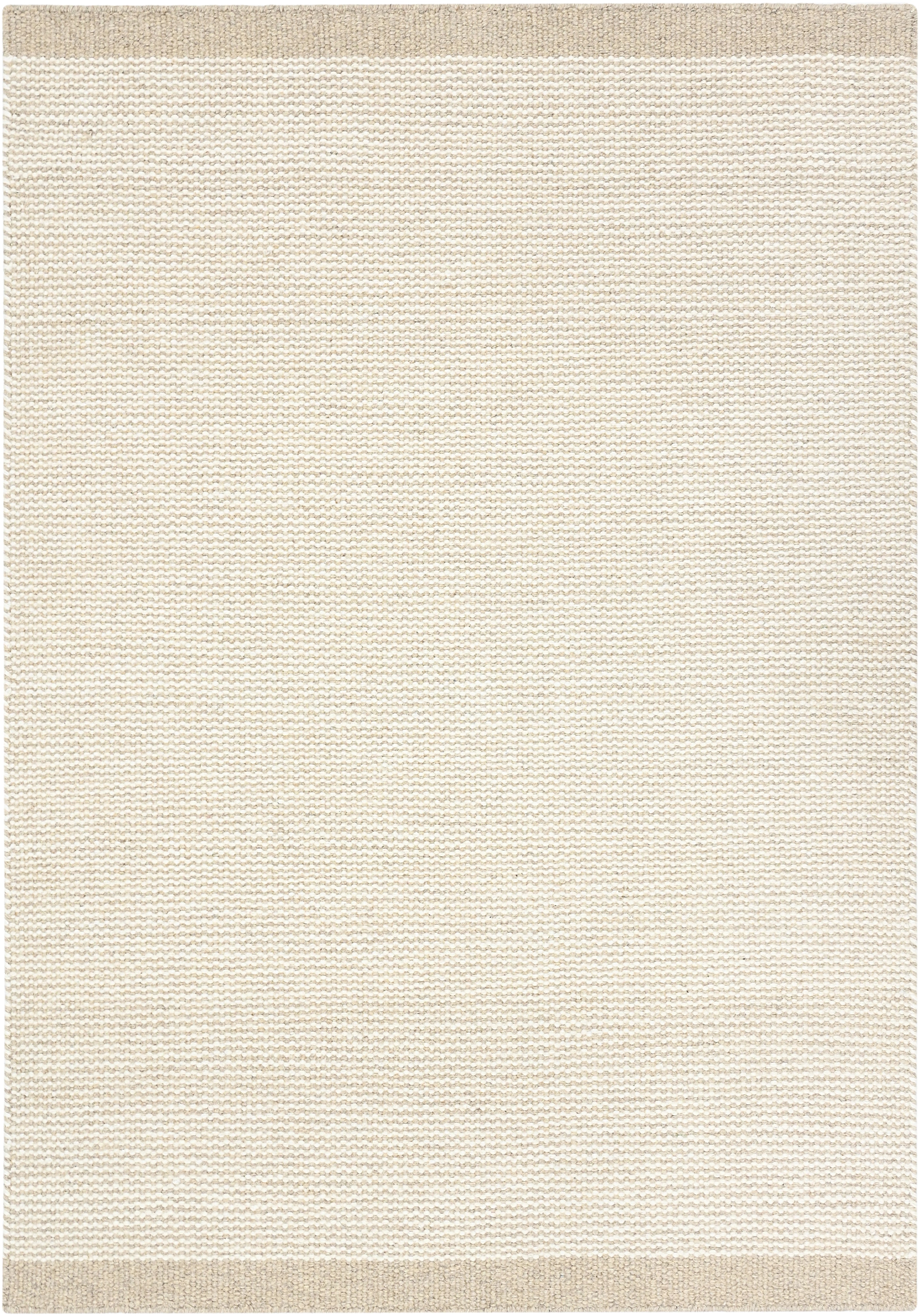 Beige & White Wool & Cotton Rug
