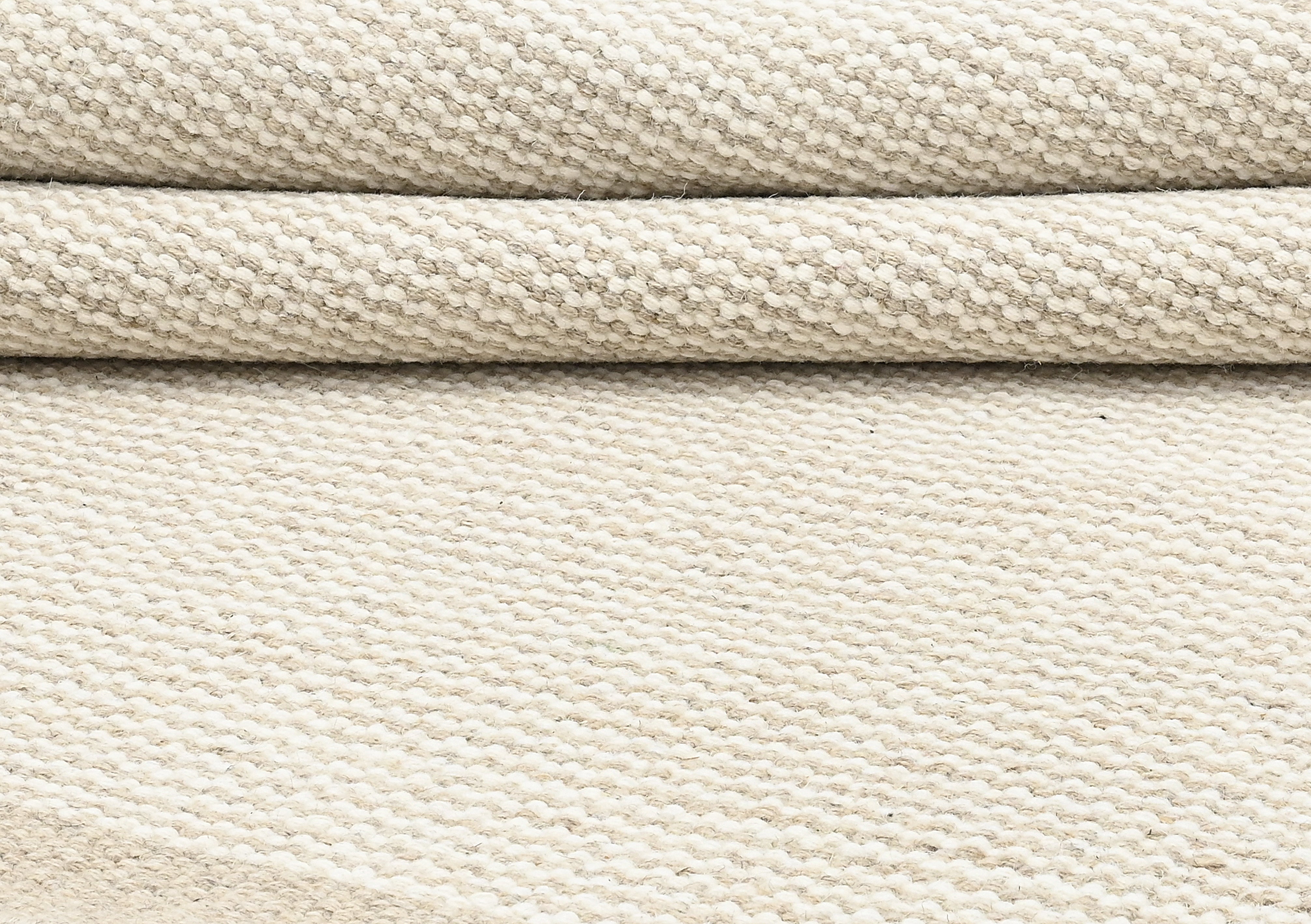 Beige & White Wool & Cotton Rug