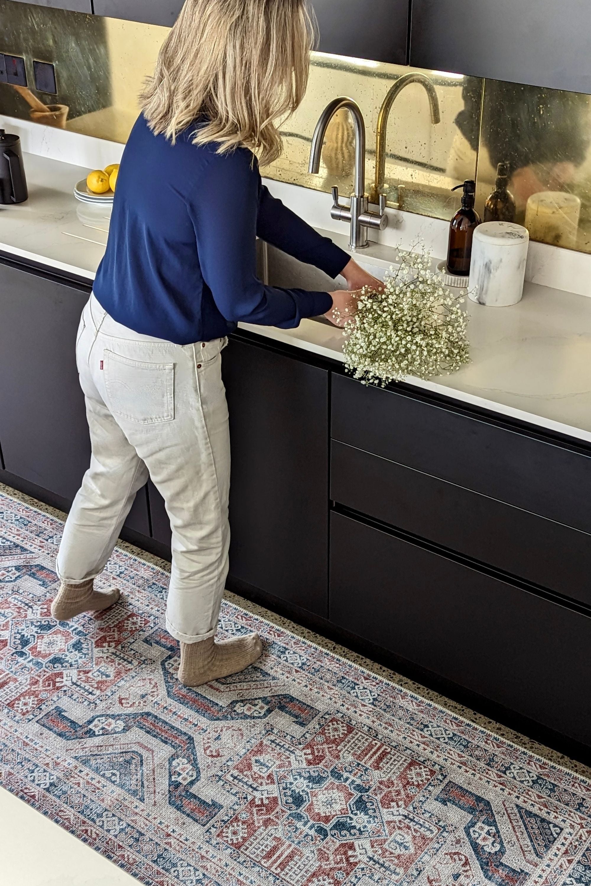 Multicolour bordered vintage style runner