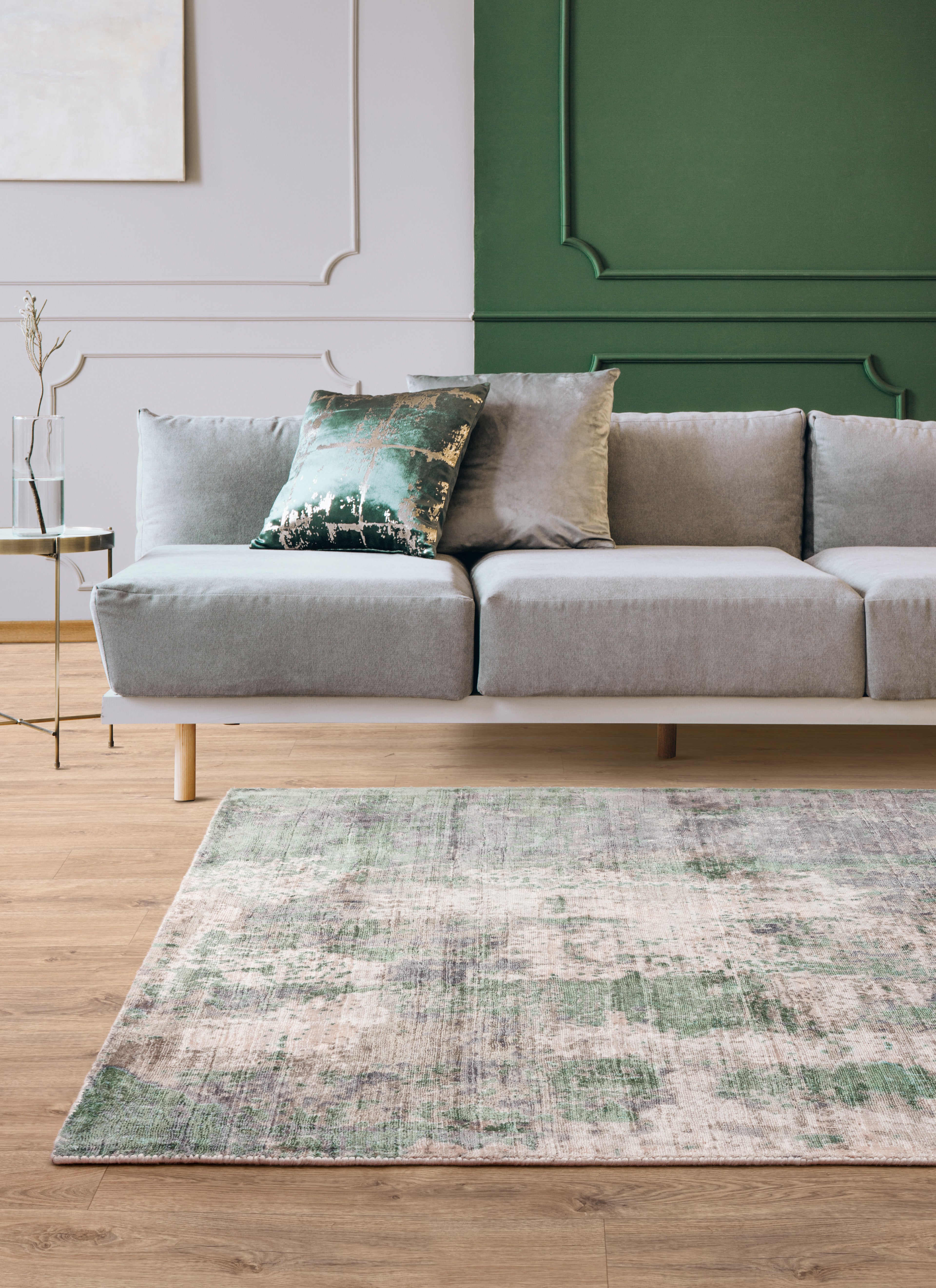 Gatsby Green Abstract Tonal Rug