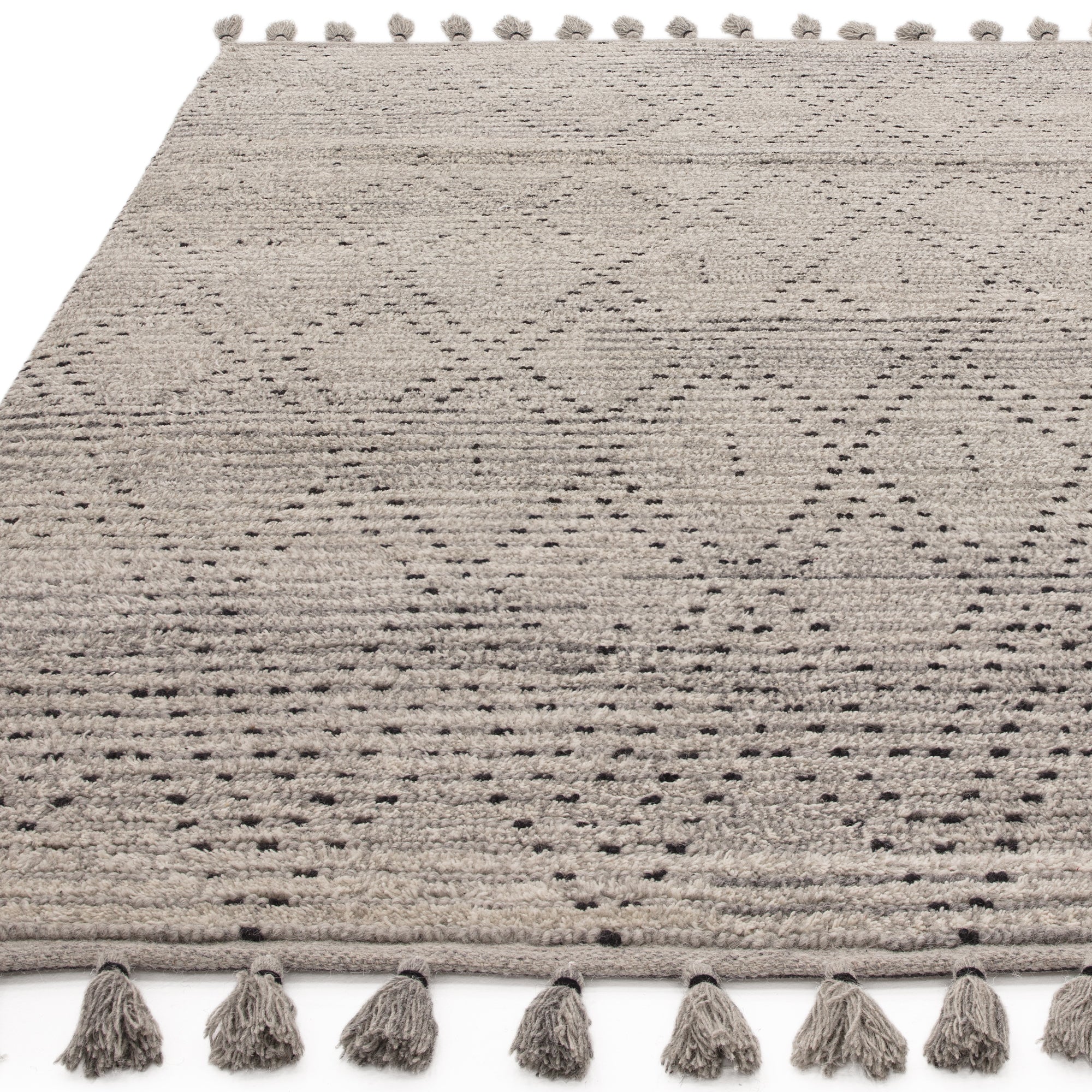 Nepal Grey & Black Diamond Rug