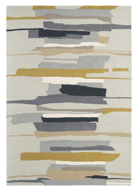 Rectangular white wool rug with pink, yellow, purple and green flowers and leaves